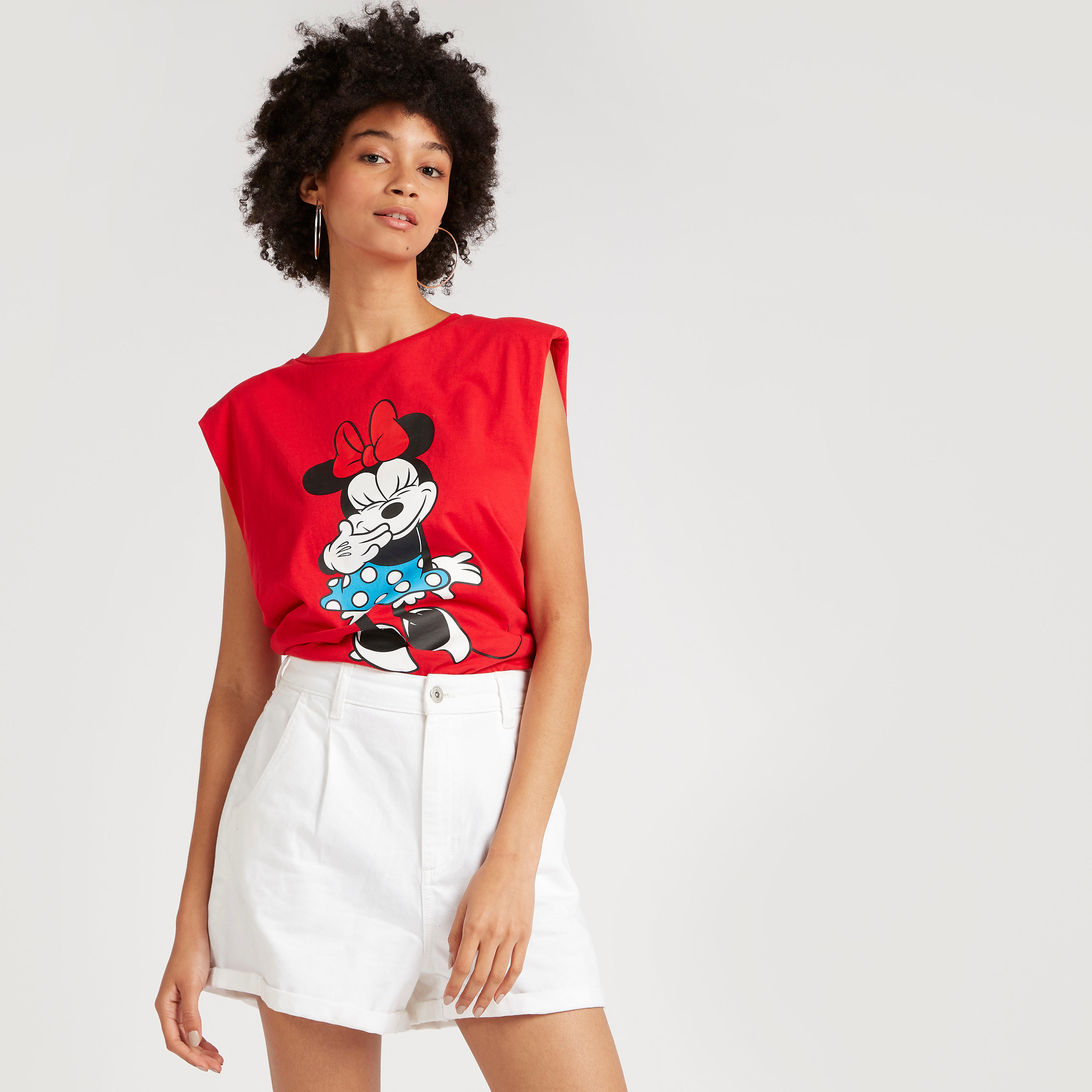 تيشيرت دون أكمام بطبعات ميني ماوس وياقة ضيّقة-women-clothing-tshirts-image-5