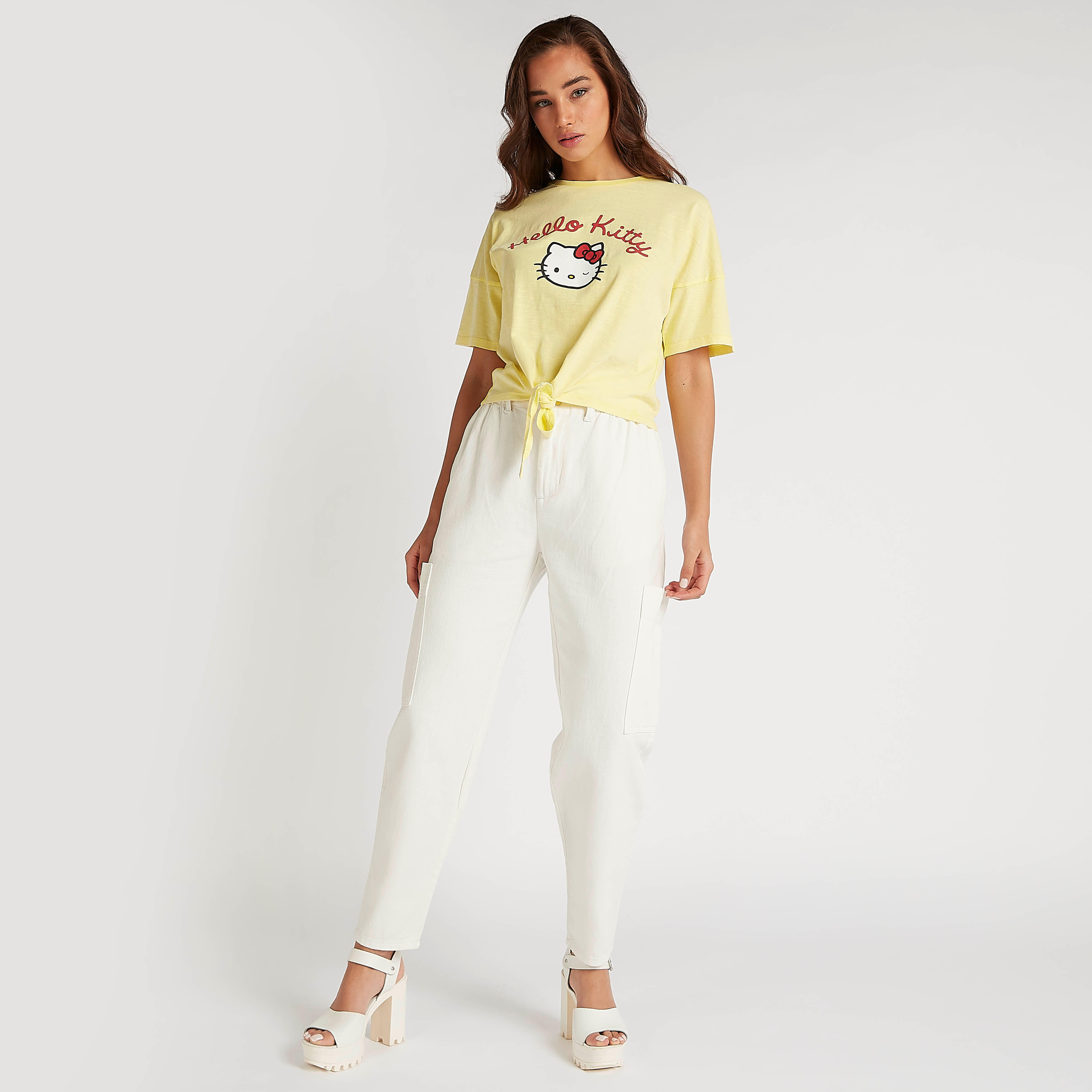 تيشيرت قصير بأربطة وطبعات هالو كيتي-women-clothing-tshirts-image-2