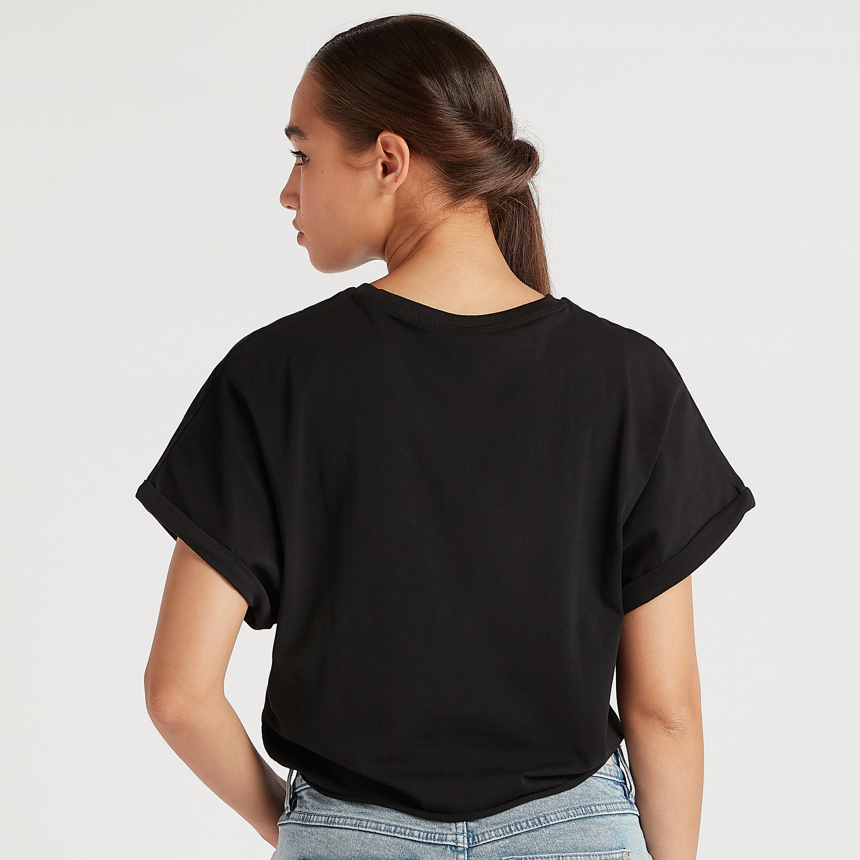 Simba Print Crew Neck T-shirt with Short Sleeves-women-clothing-tshirts-image-4