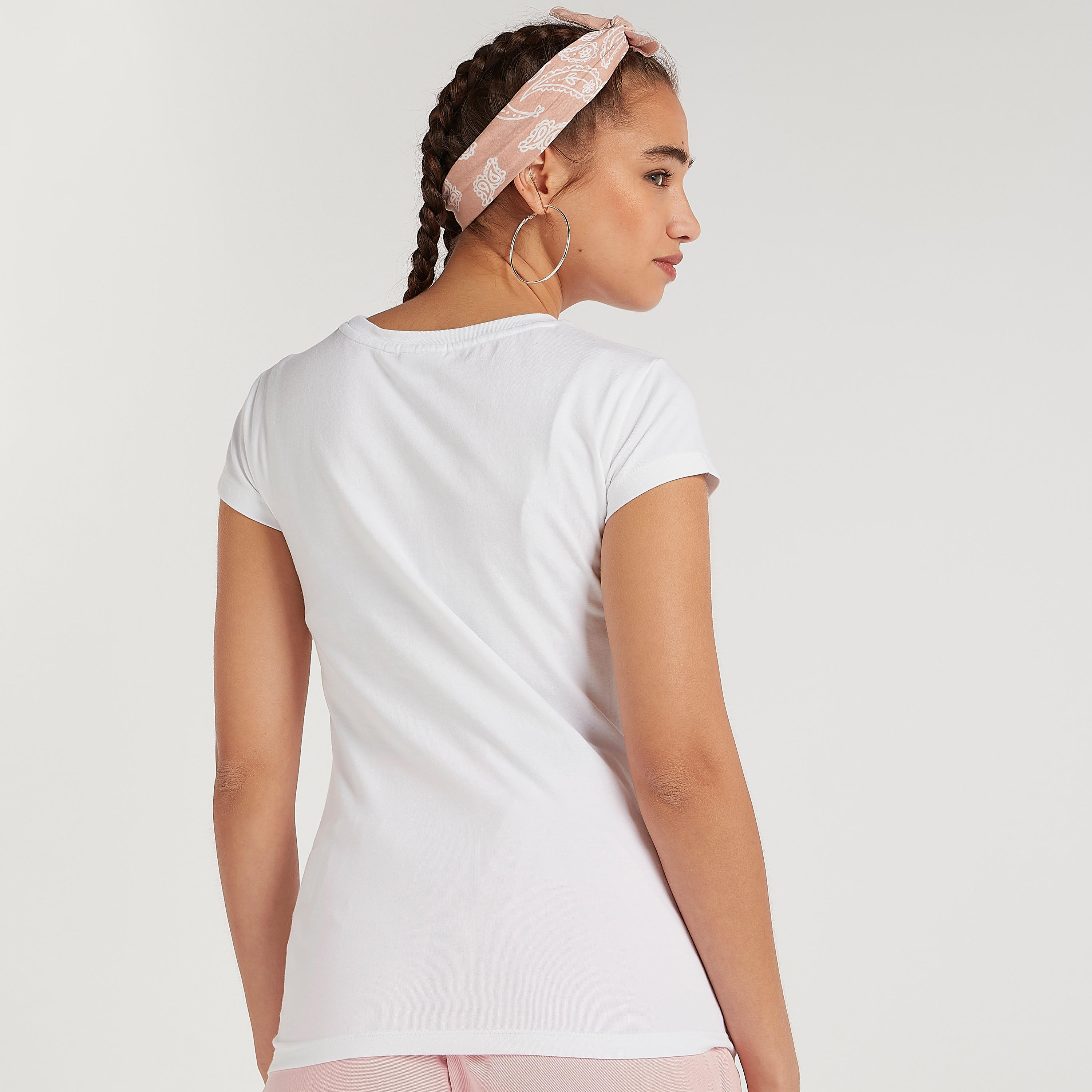 Jerry Print Crew Neck T-shirt with Cap Sleeves-women-clothing-tshirts-image-4