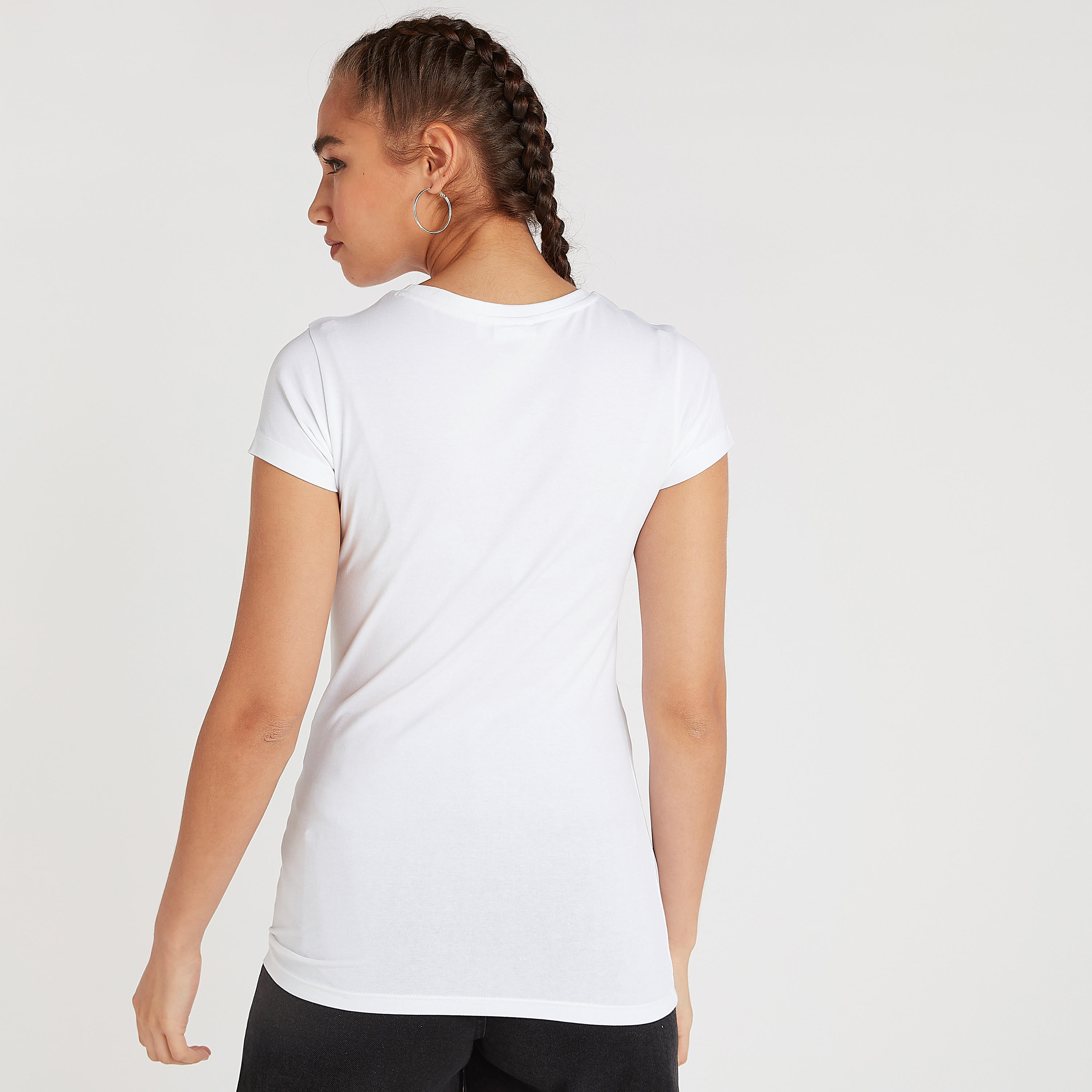 تيشيرت بياقة ضيقة وأكمام كاب وطبعات حورية البحر-women-clothing-tshirts-image-4