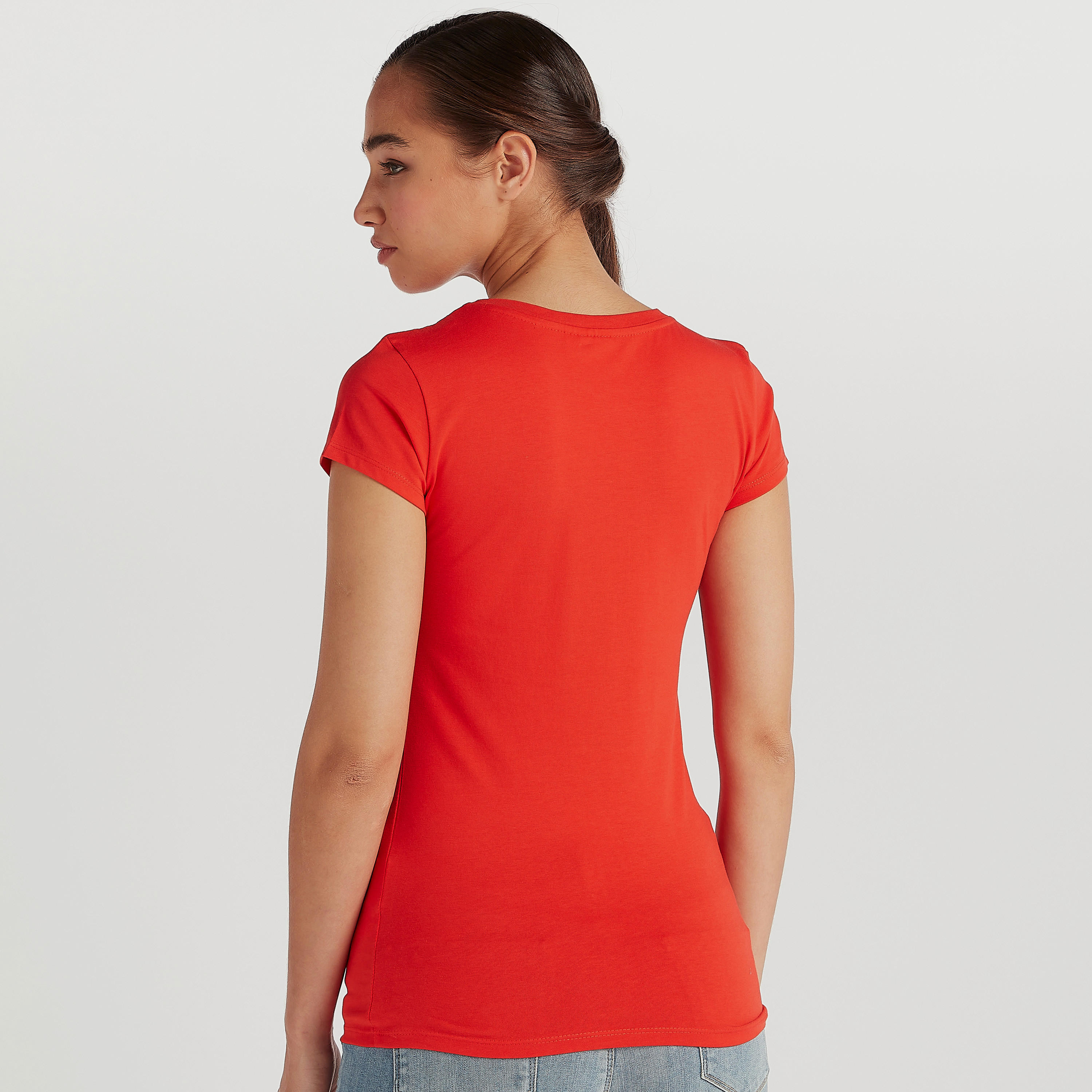 تيشيرت بياقة مستديرة وأكمام كاب وطبعات ميني ماوس-women-clothing-tshirts-image-4