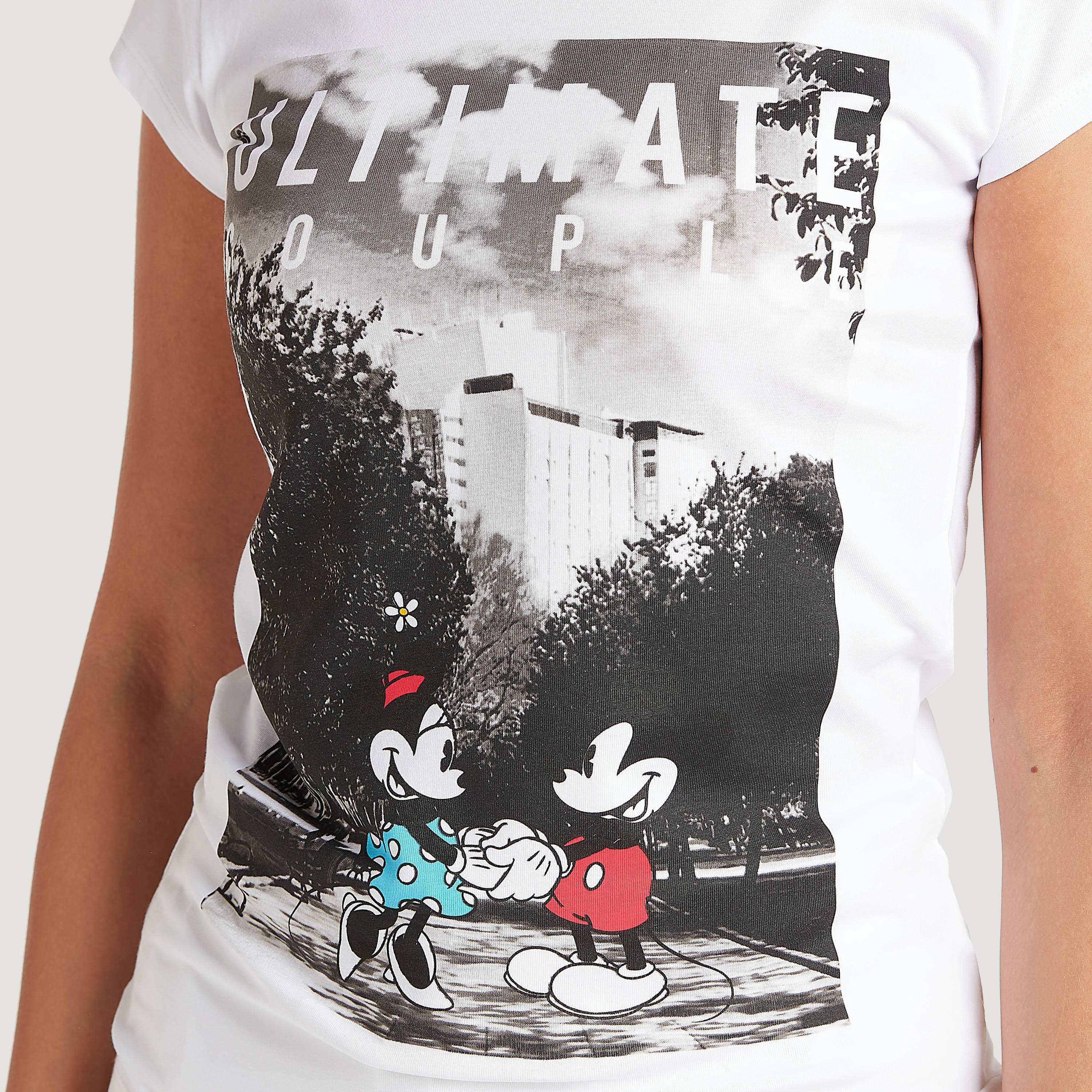 تيشيرت بأكمام كاب وطبعات ميكي وميني ماوس-women-clothing-tshirts-image-3