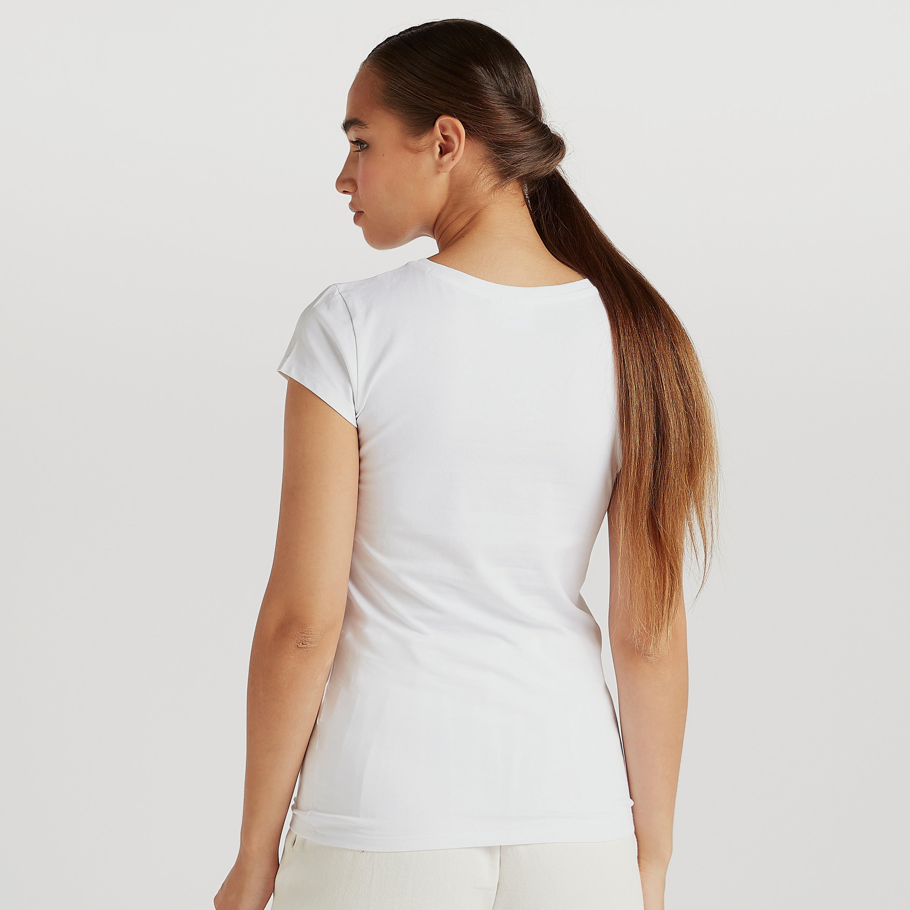 تيشيرت بأكمام كاب وطبعات ميكي وميني ماوس-women-clothing-tshirts-image-4
