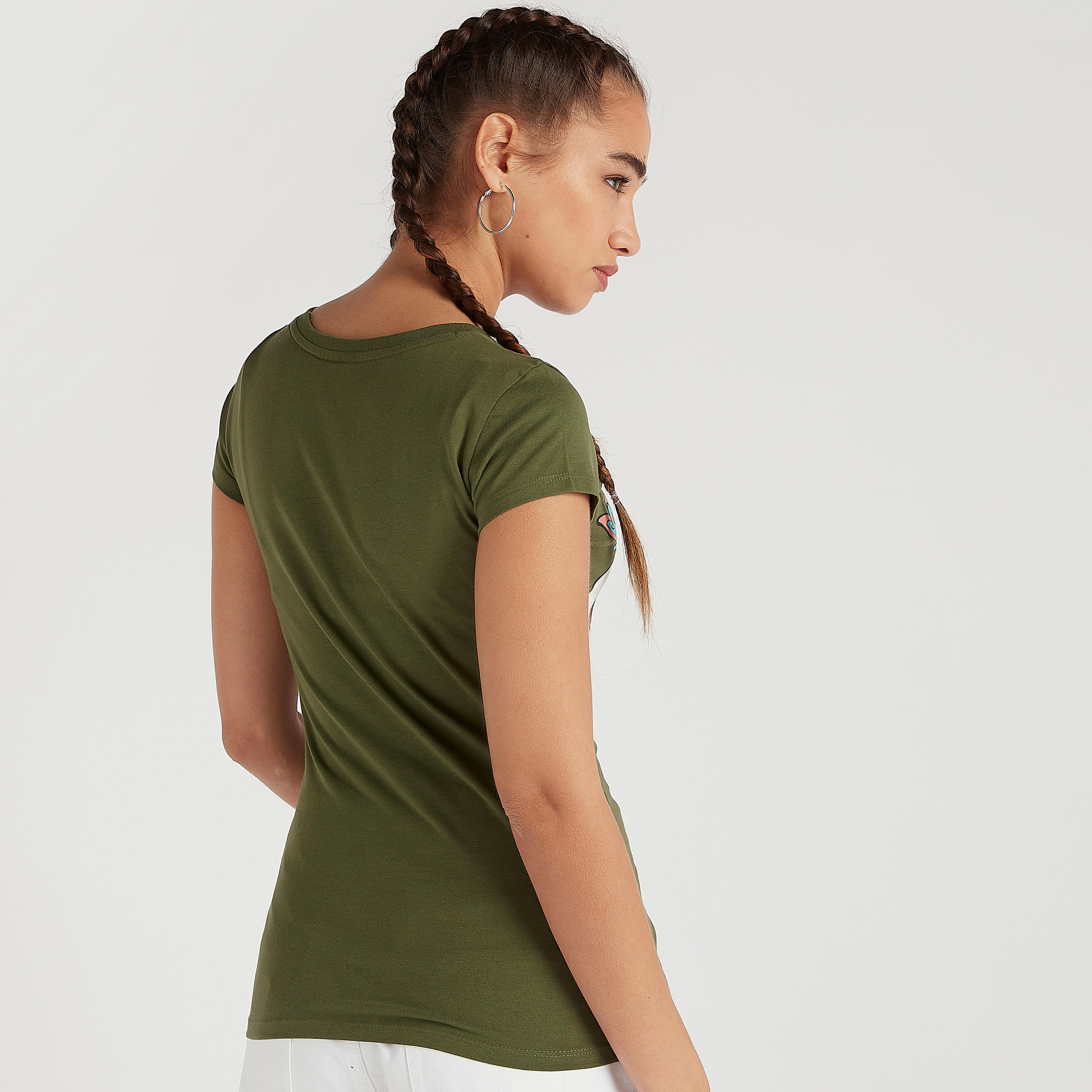 تيشيرت بياقة ضيّقة وأكمام كاب وطبعات بامبي-women-clothing-tshirts-image-4