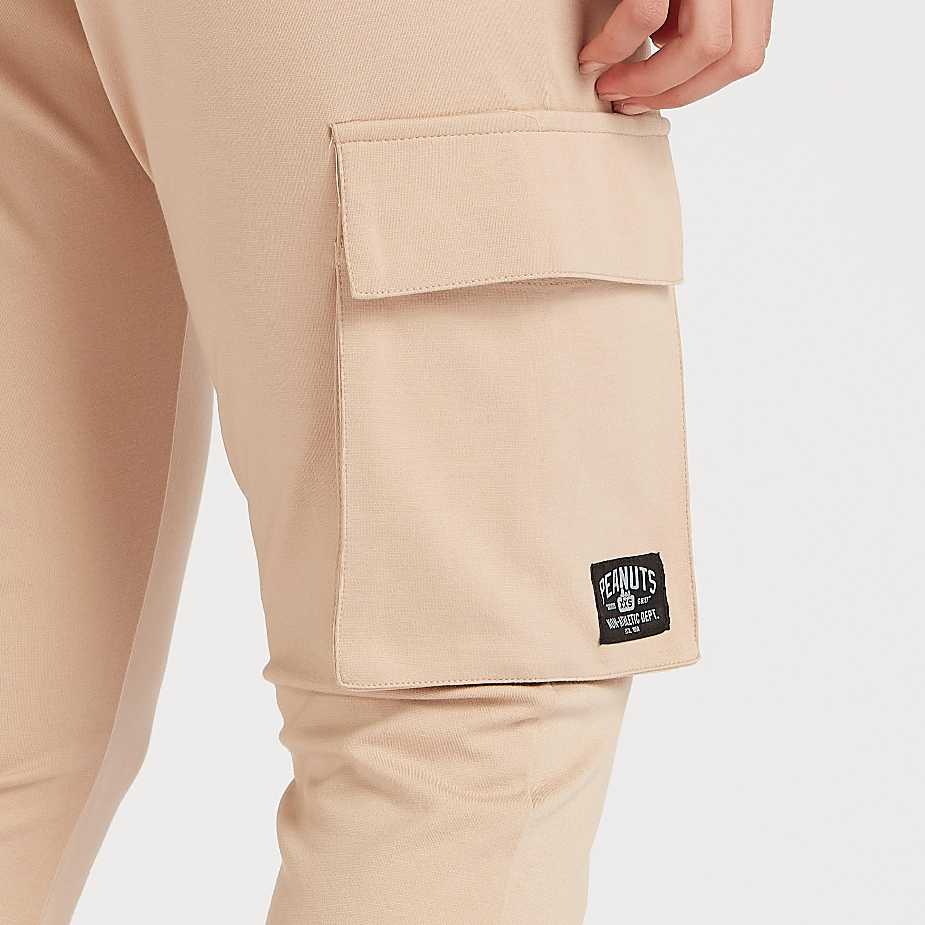 بنطلون رياضي بقصّة سليم بخصر متوسّط الارتفاع وجيوب بطيّة وتصميم بينوتس-women-clothing-bottoms-joggers-image-3