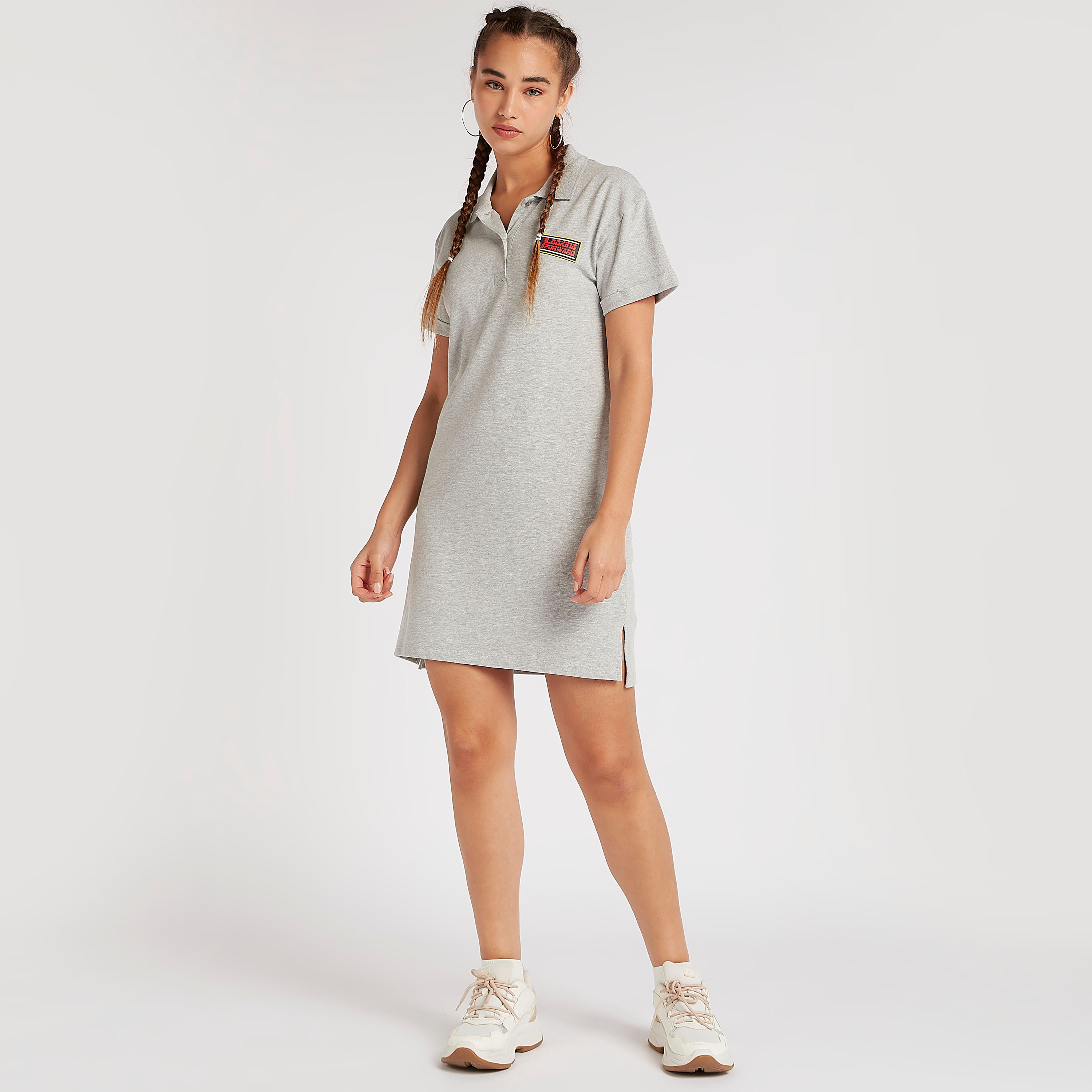 فستان تيشيرت قصير بطبعات وأكمام قصيرة-women-clothing-dresses-image-2