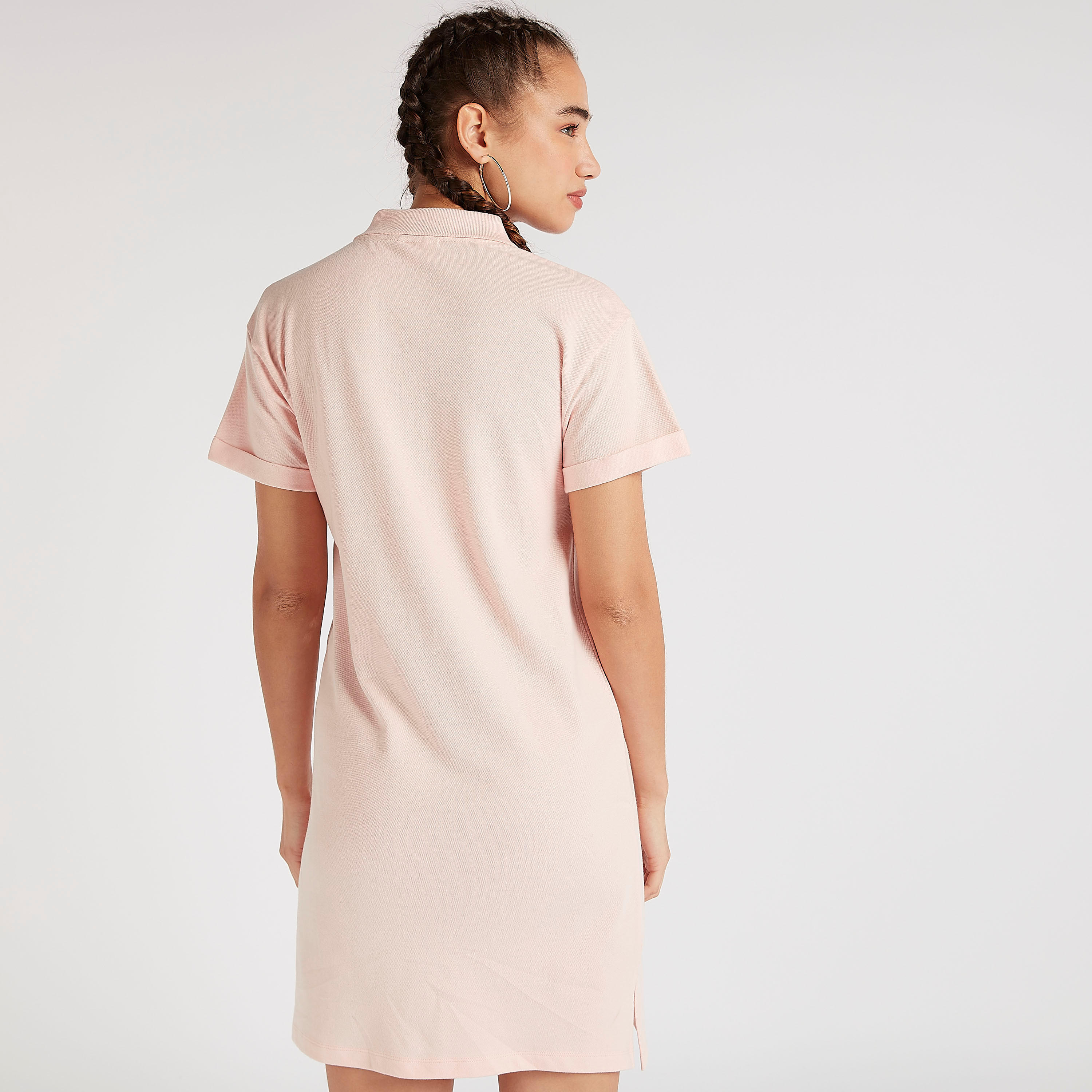 Hello Kitty Embroidered Mini Collared T-shirt Dress with Short Sleeves-women-clothing-dresses-image-4