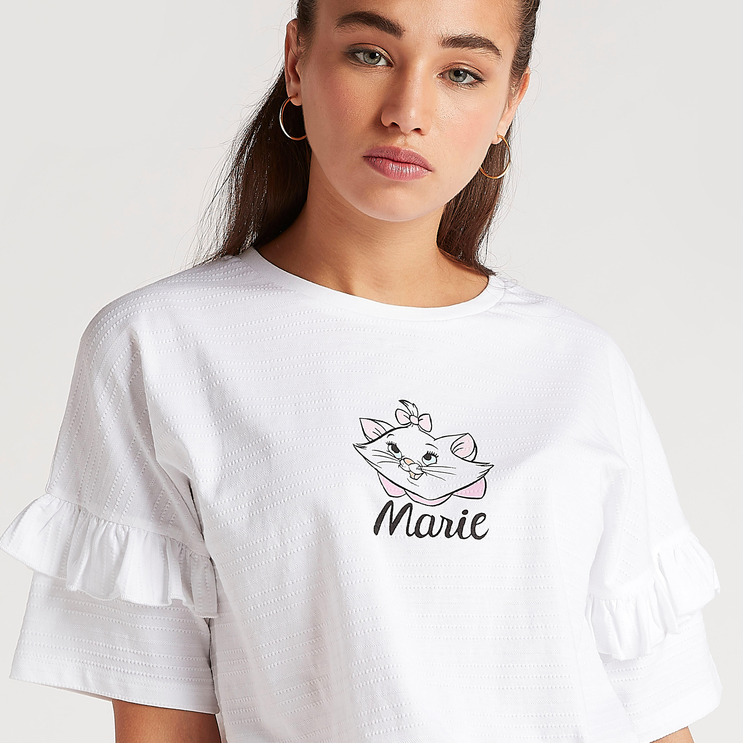 تيشيرت قصير بأكمام قصيرة وأربطة وطبعات ماري-women-clothing-tshirts-image-3