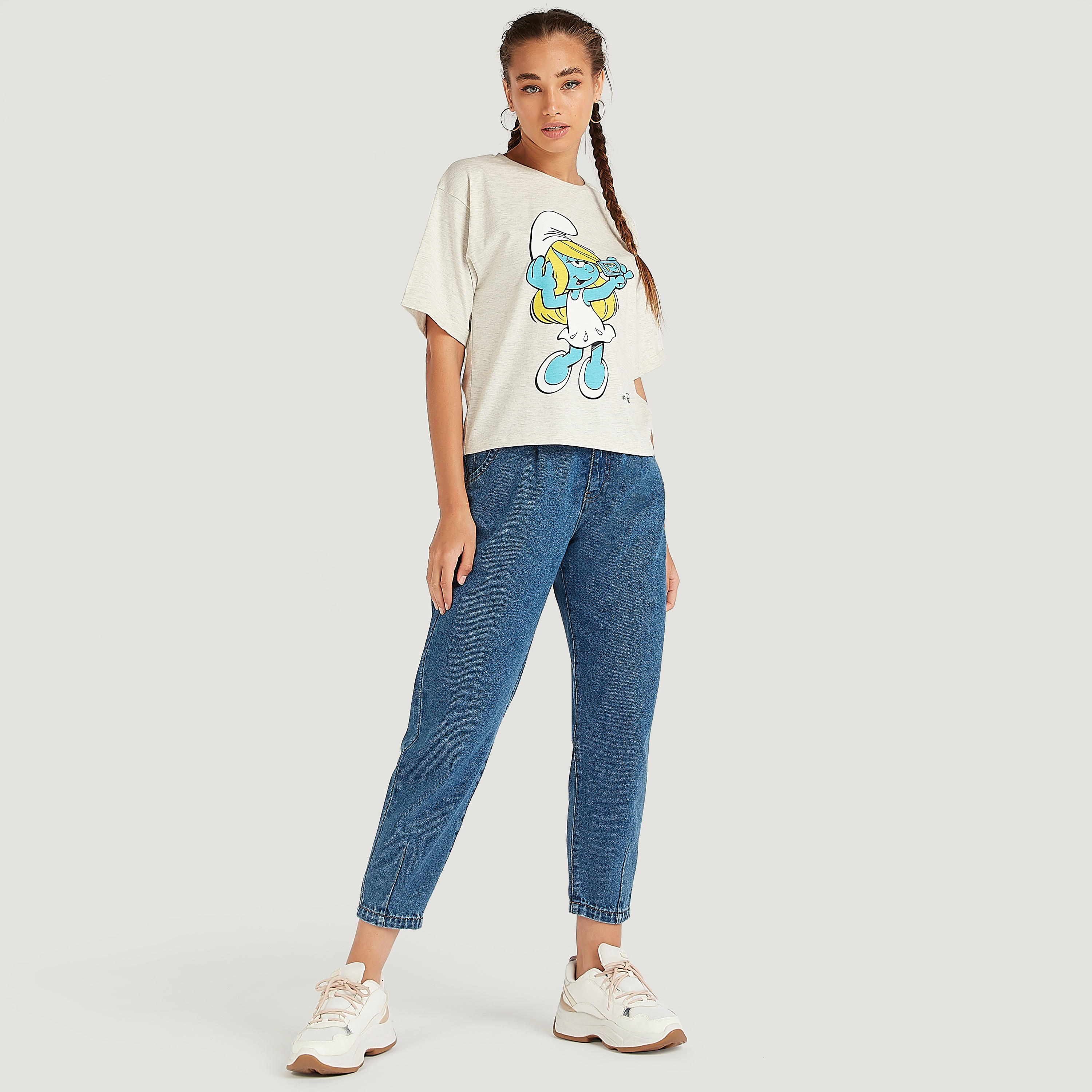 تيشيرت بياقة ضيّقة وأكمام قصيرة وطبعات-women-clothing-tshirts-image-2