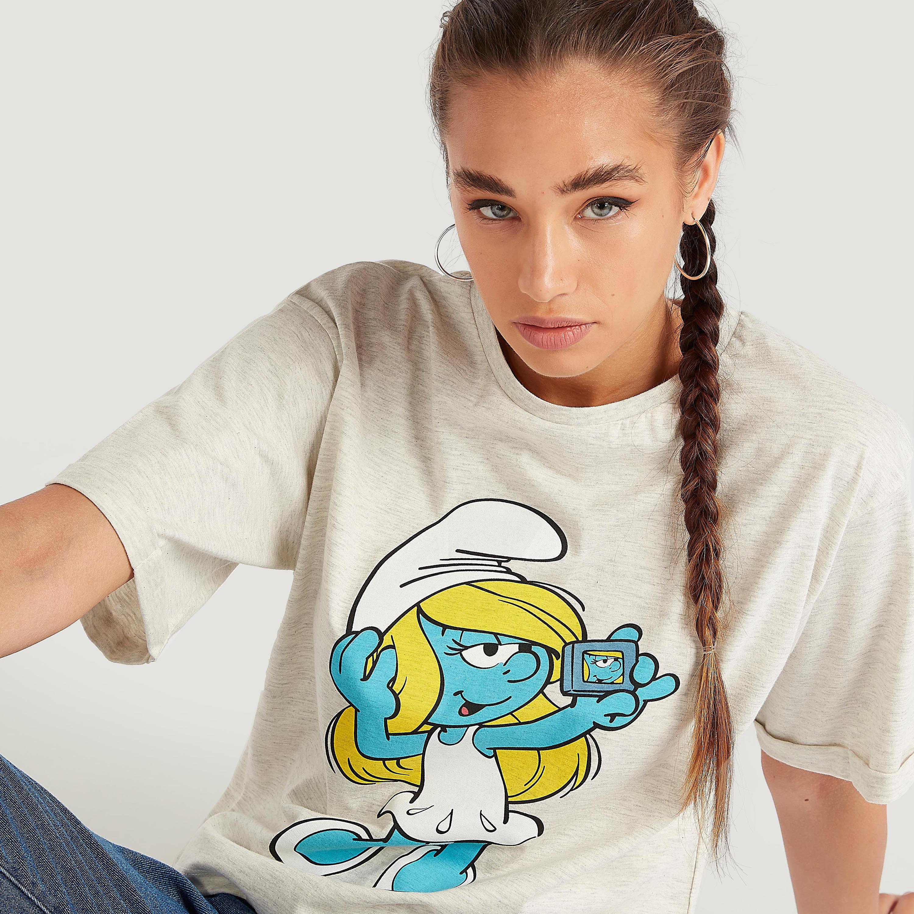 تيشيرت بياقة ضيّقة وأكمام قصيرة وطبعات-women-clothing-tshirts-image-3