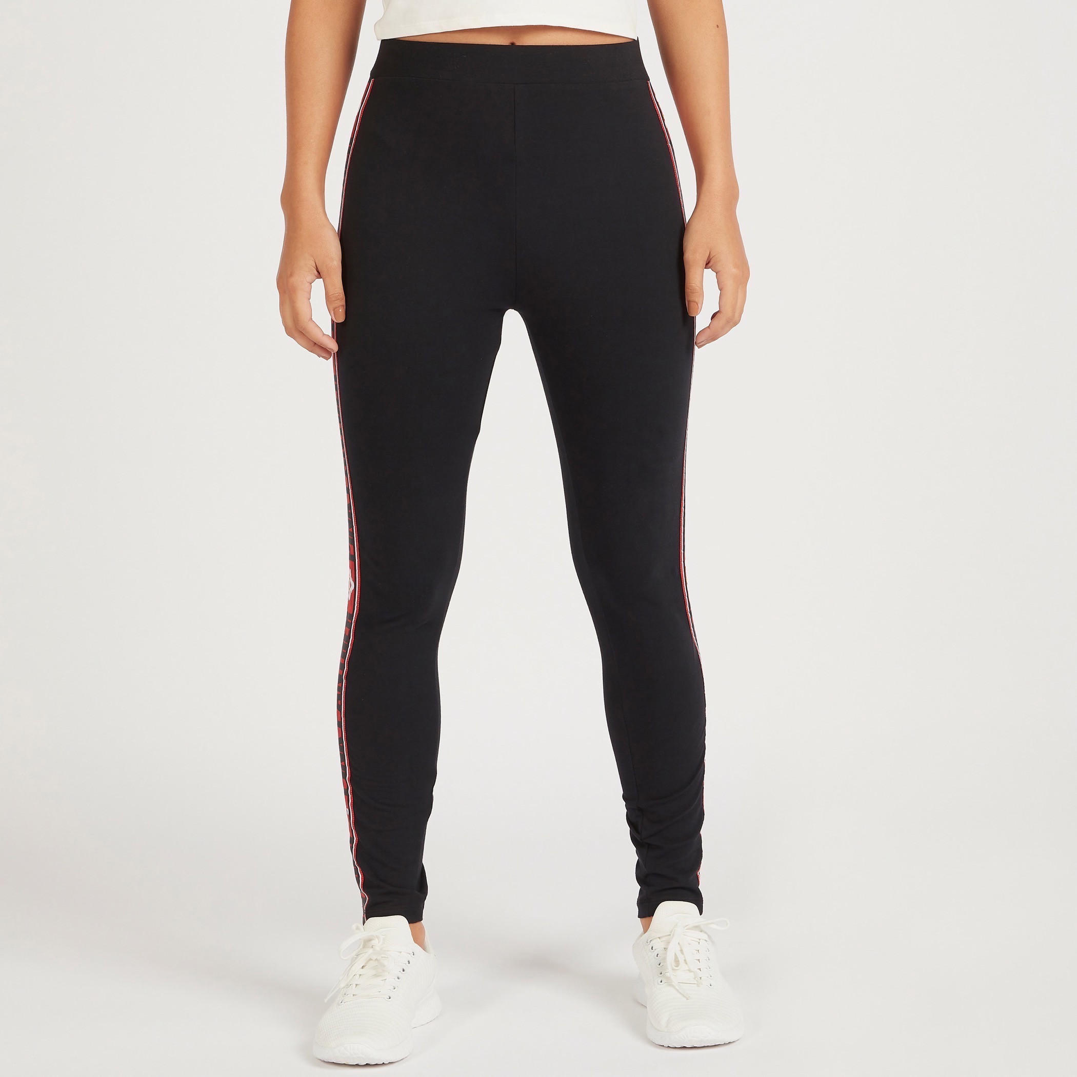 بنطلون ليقنز بخصر متوسط الارتفاع وطبعات بينك بانتر وتفاصيل شريطة-women-clothing-bottoms-leggings-image-5