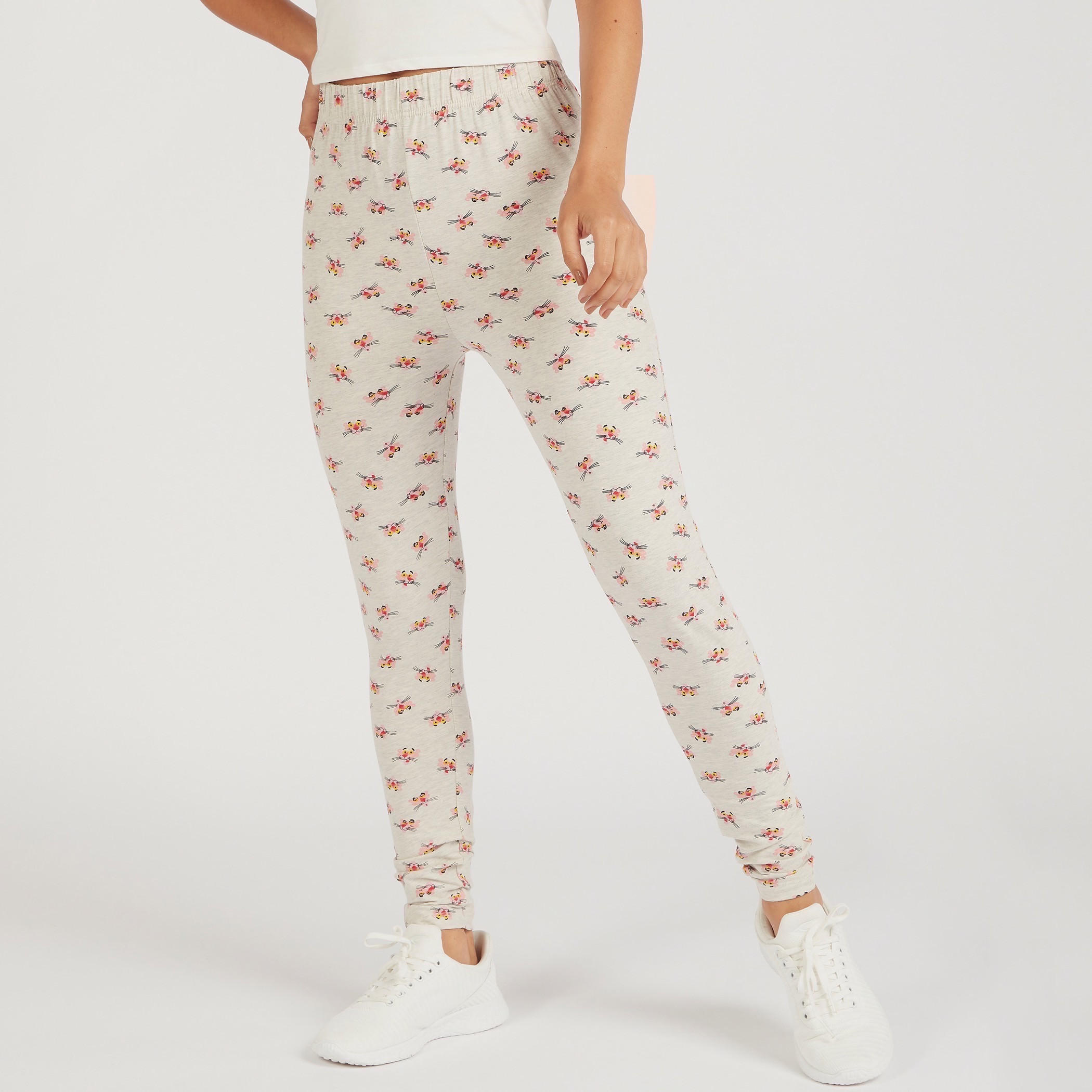 بنطلون ليقنز بخصر متوسّط الارتفاع وطبعات بينك بانتر-women-clothing-bottoms-leggings-image-1