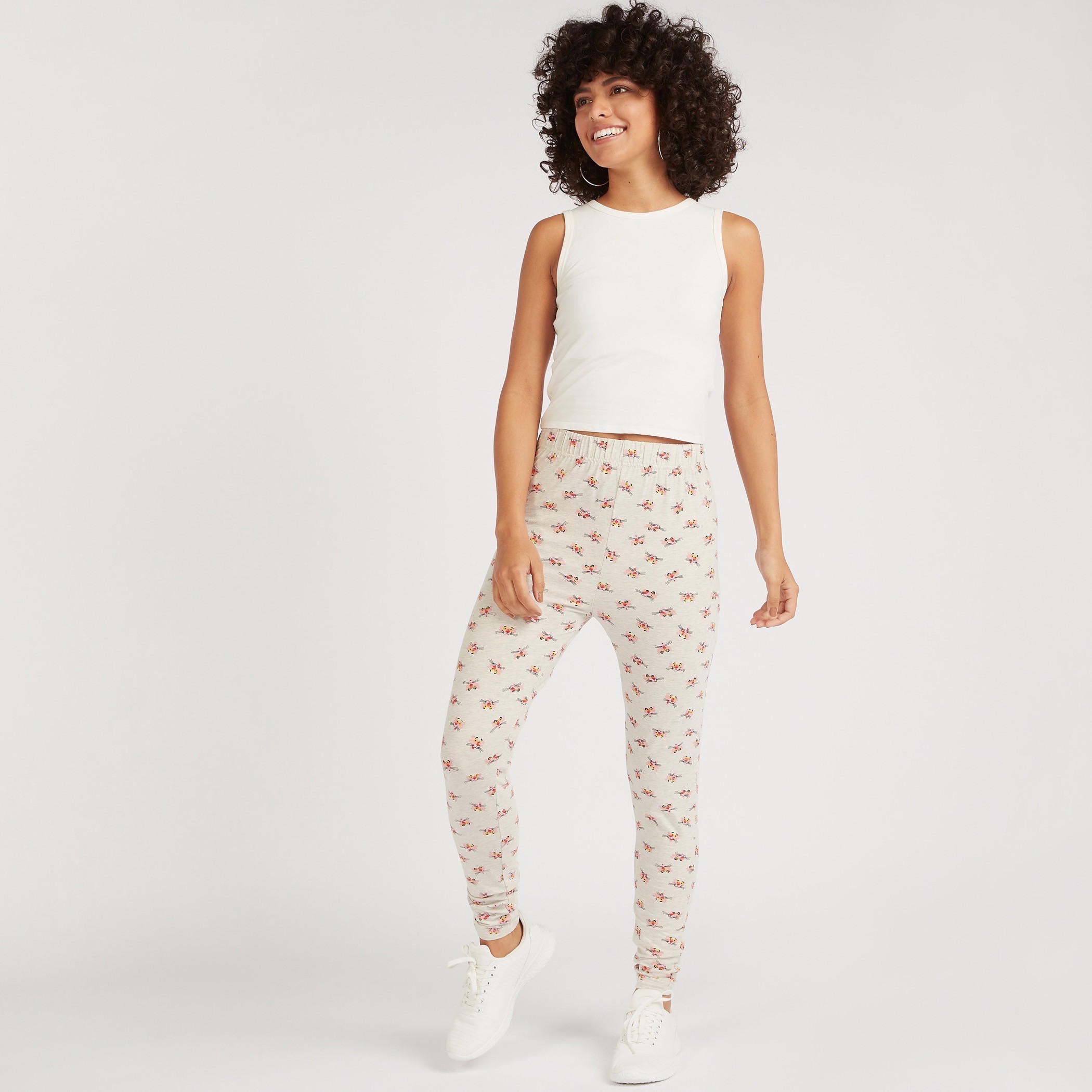 بنطلون ليقنز بخصر متوسّط الارتفاع وطبعات بينك بانتر-women-clothing-bottoms-leggings-image-2