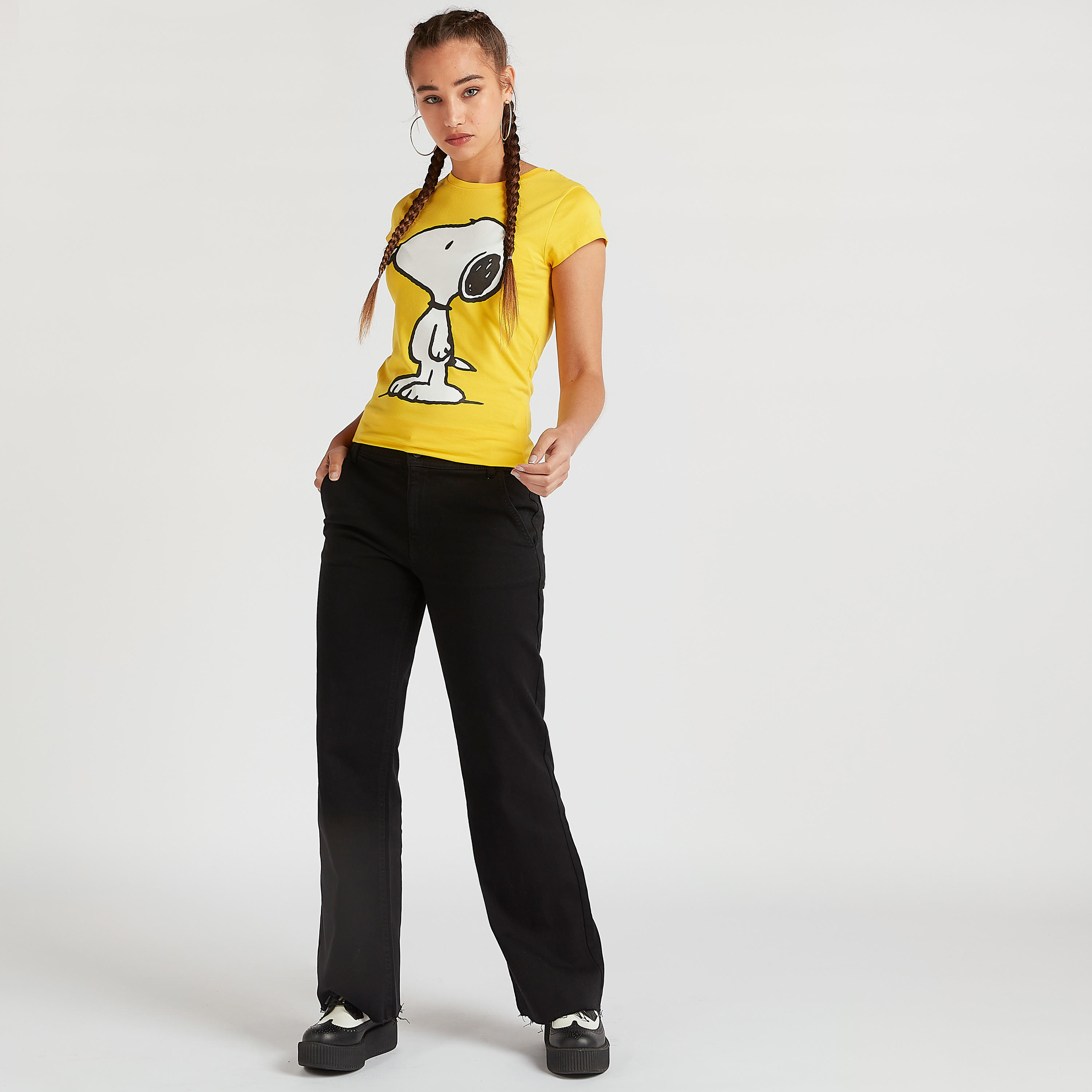 تيشيرت بياقة ضيّقة وأكمام كاب وطبعات-women-clothing-tshirts-image-3