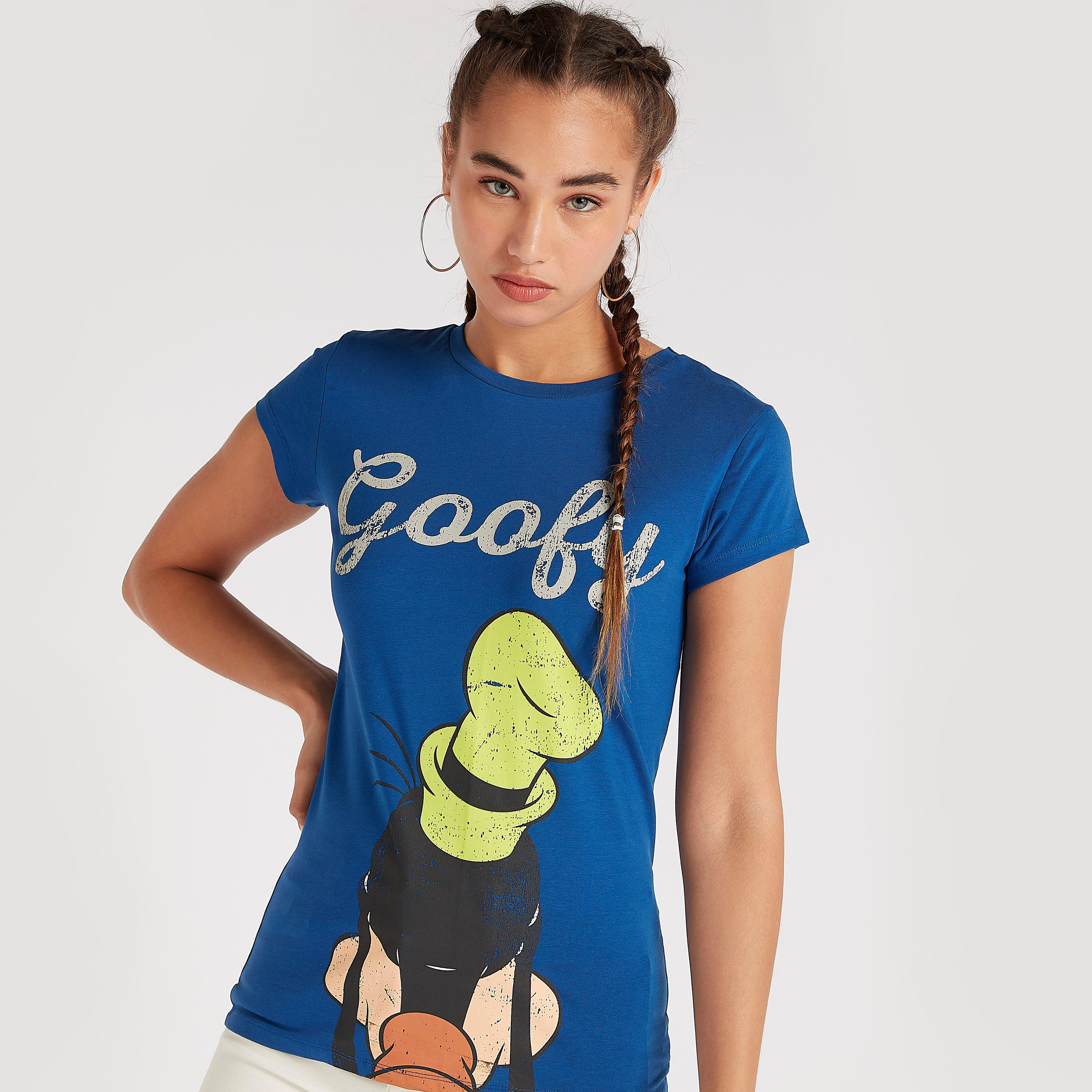 تيشيرت بياقة ضيّقة وأكمام كاب وطبعات جوفي-women-clothing-tshirts-image-5