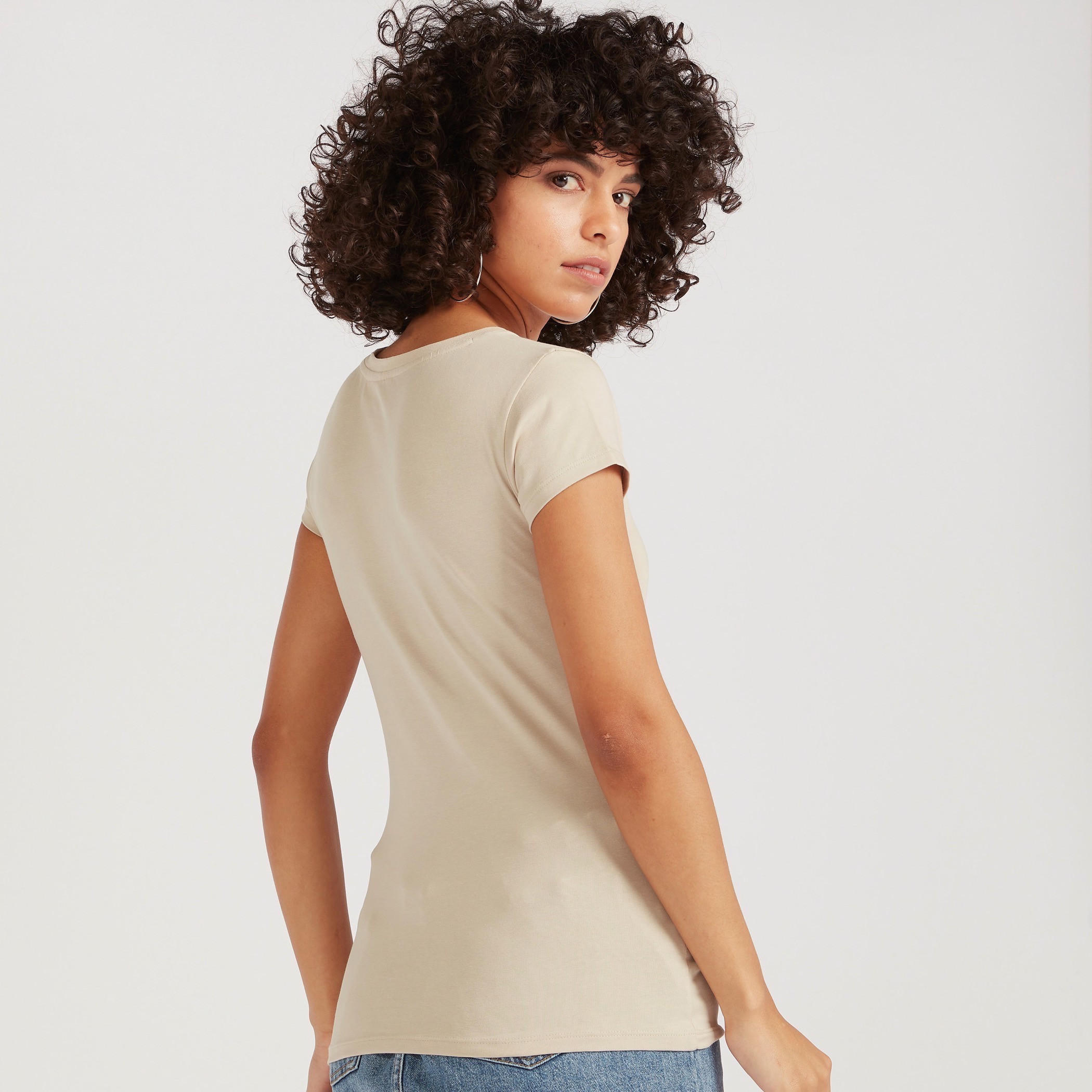 Mickey Mouse Print Crew Neck T-shirt with Cap Sleeves-women-clothing-tshirts-image-4