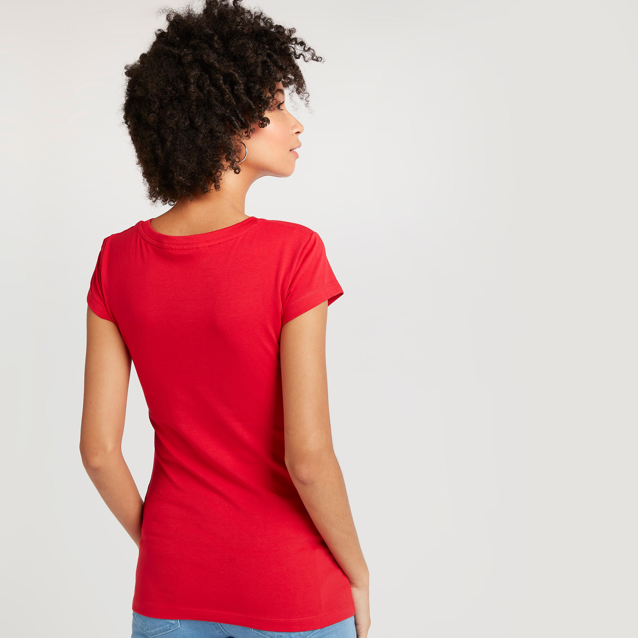 Tweety Print T-shirt with Cap Sleeves and Crew Neck-women-clothing-tshirts-image-4