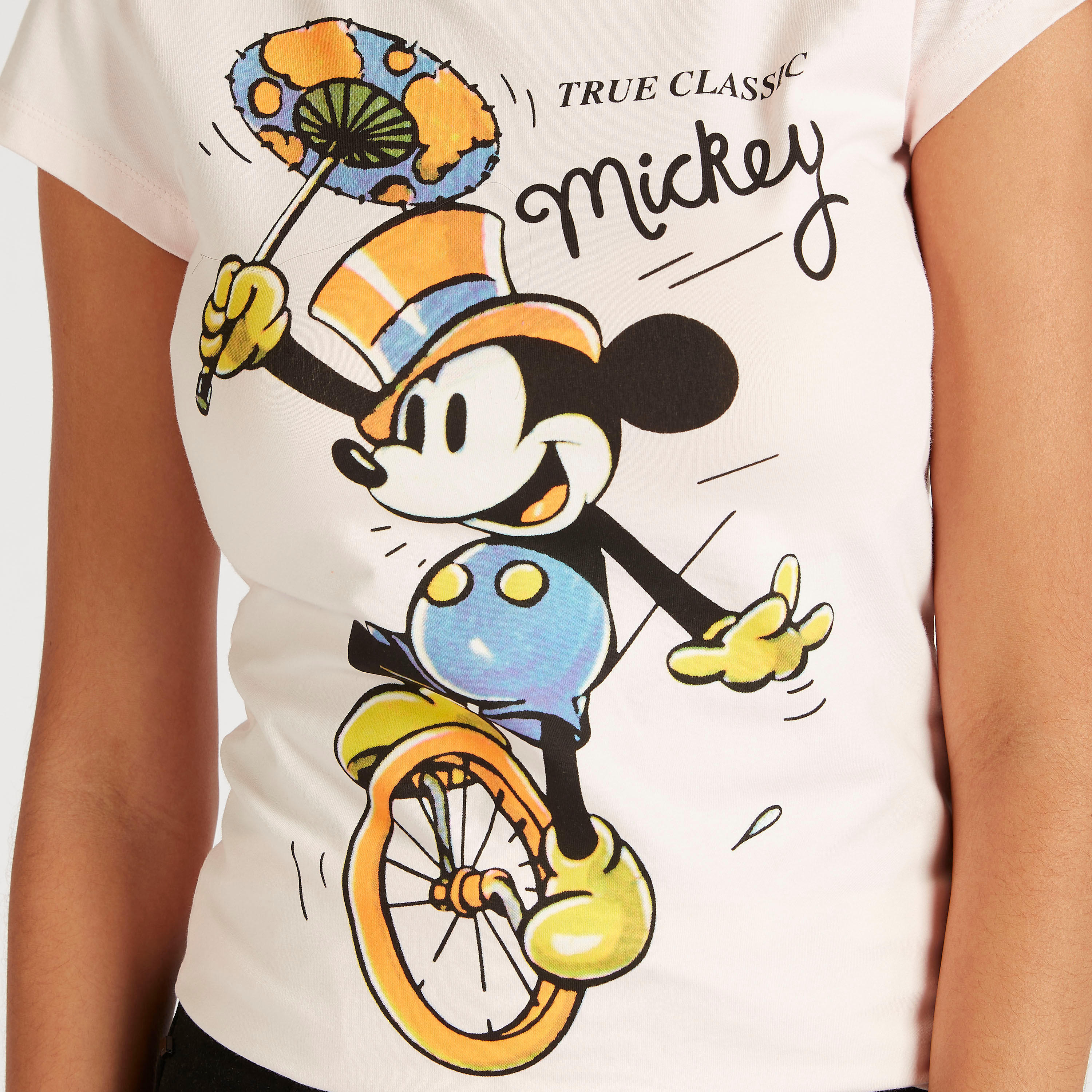 تيشيرت بأكمام كاب وطبعات ميكي ماوس-women-clothing-tshirts-image-3