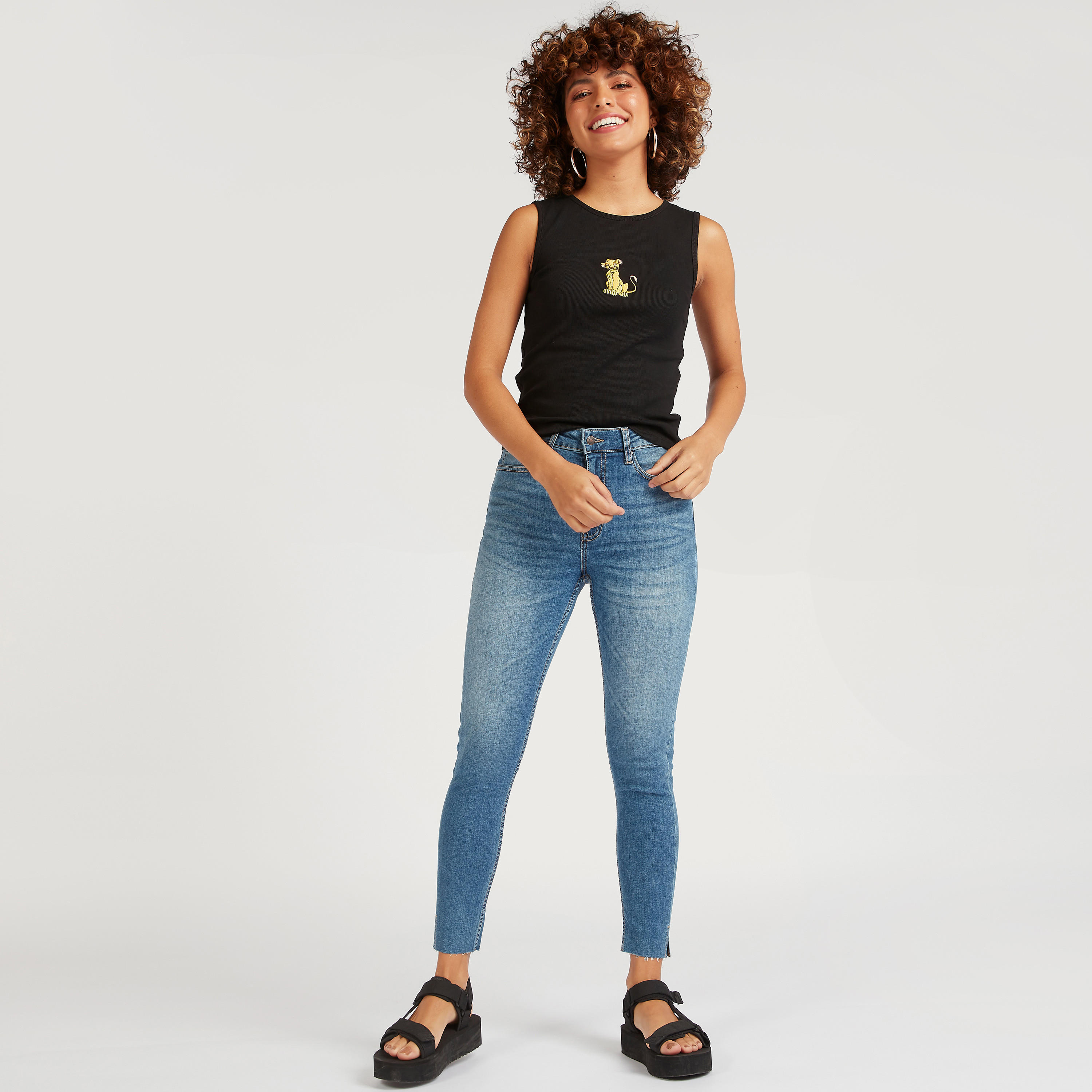 Simba Print Crew Neck Sleeveless Top-women-clothing-tshirts-image-2