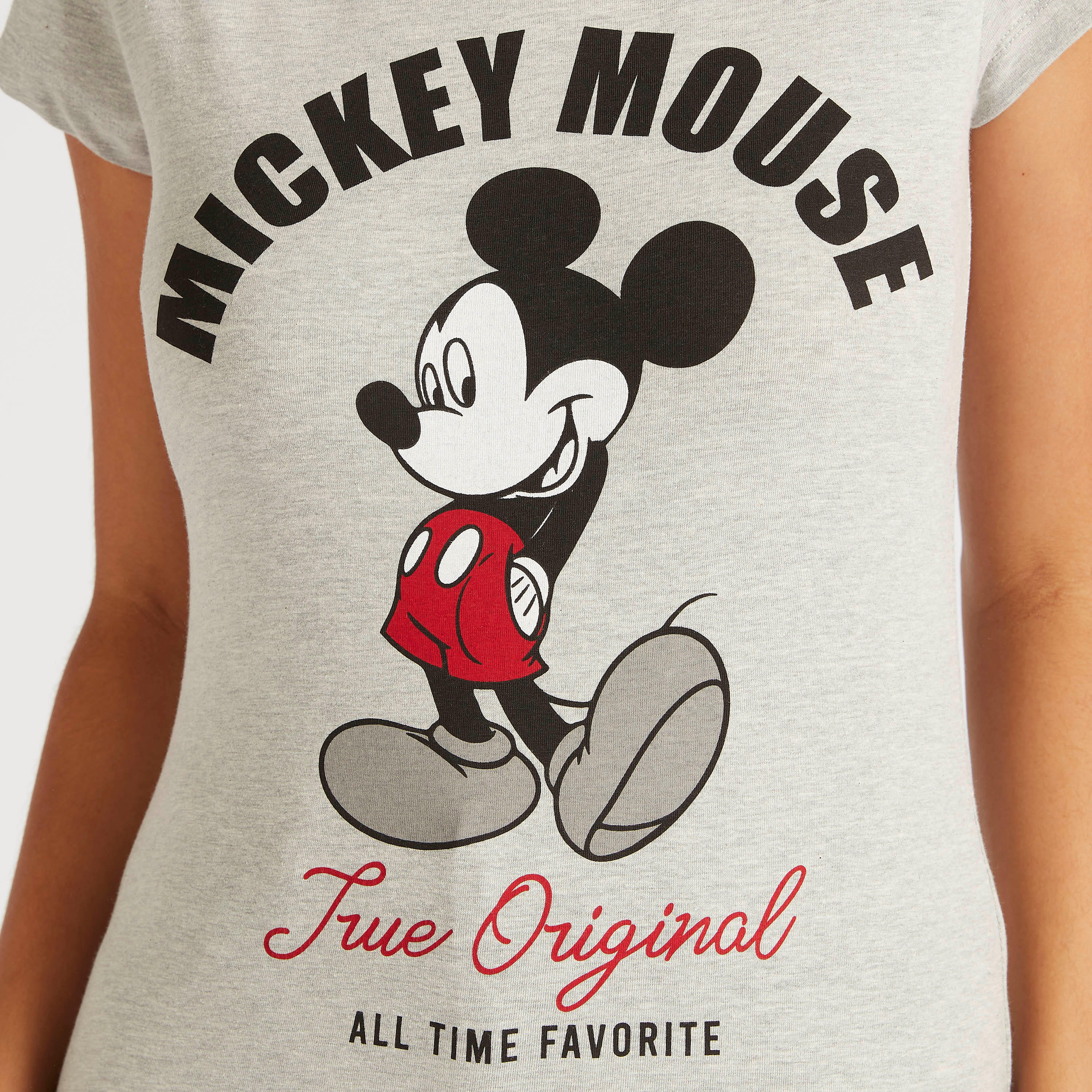 تيشيرت بياقة ضيّقة وأكمام كاب وطبعات ميني ماوس-women-clothing-tshirts-image-3