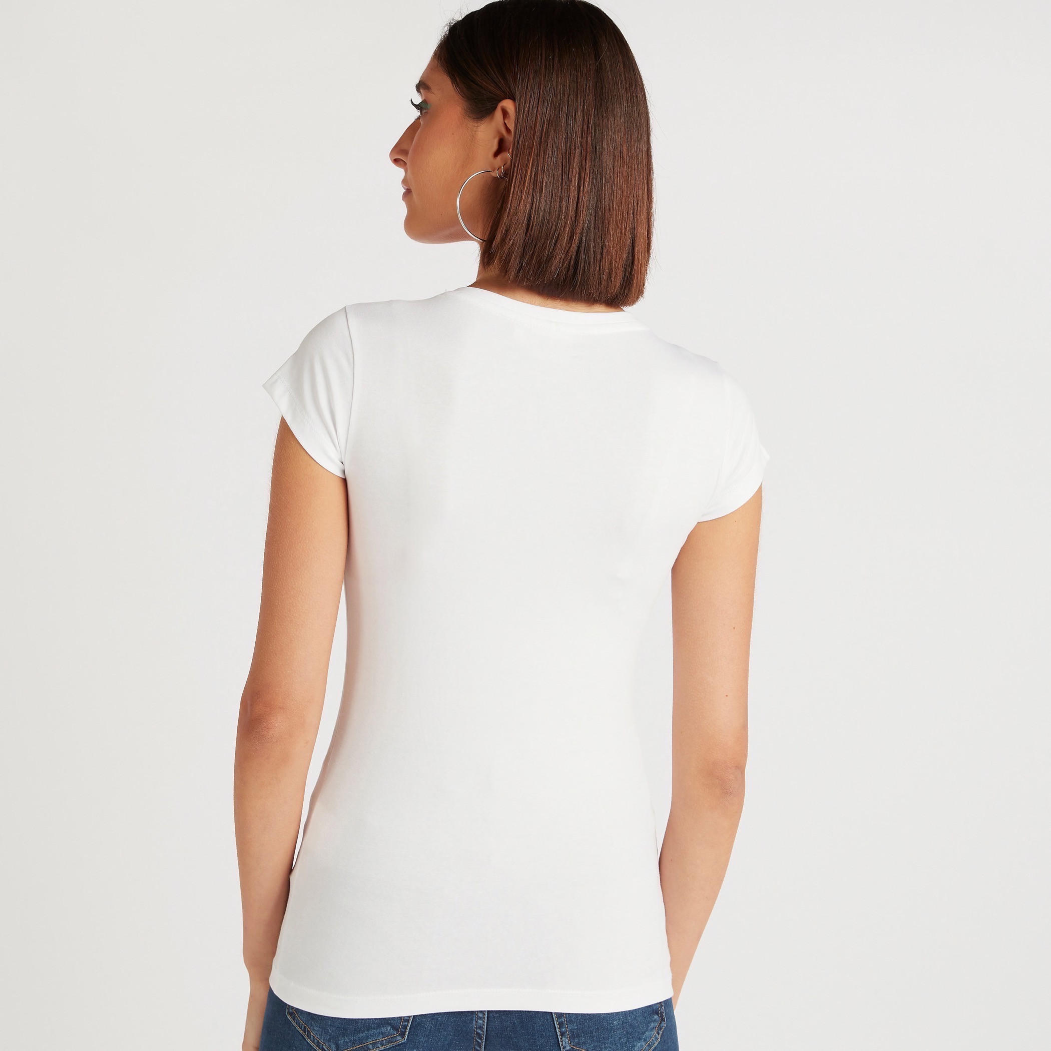 تيشيرت بياقة مستديرة وأكمام كاب وطبعات مارفل-women-clothing-tshirts-image-1