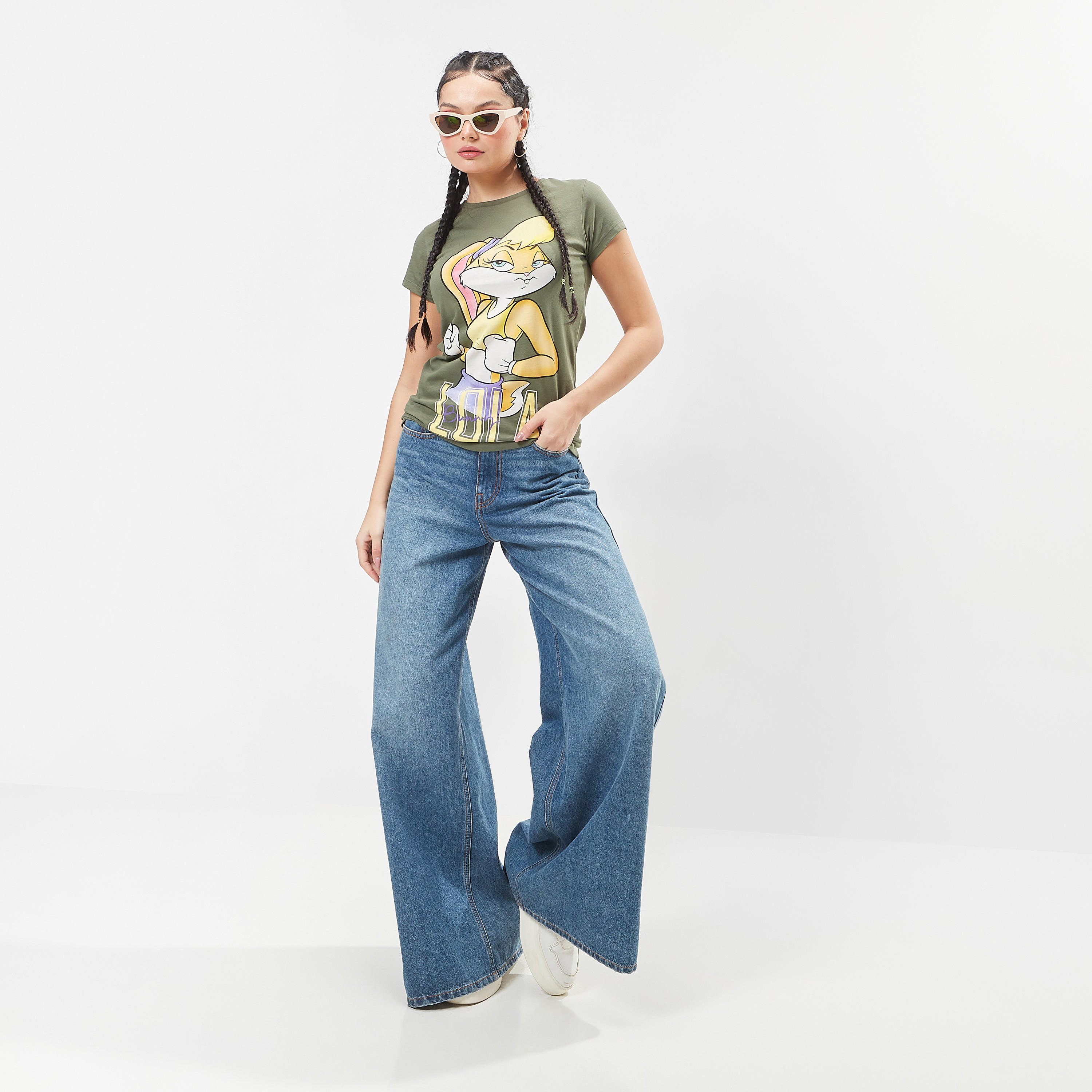 تيشيرت مستدام بياقة ضيّقة وأكمام قصيرة وطبعات لولا باني-women-clothing-tshirts-image-2