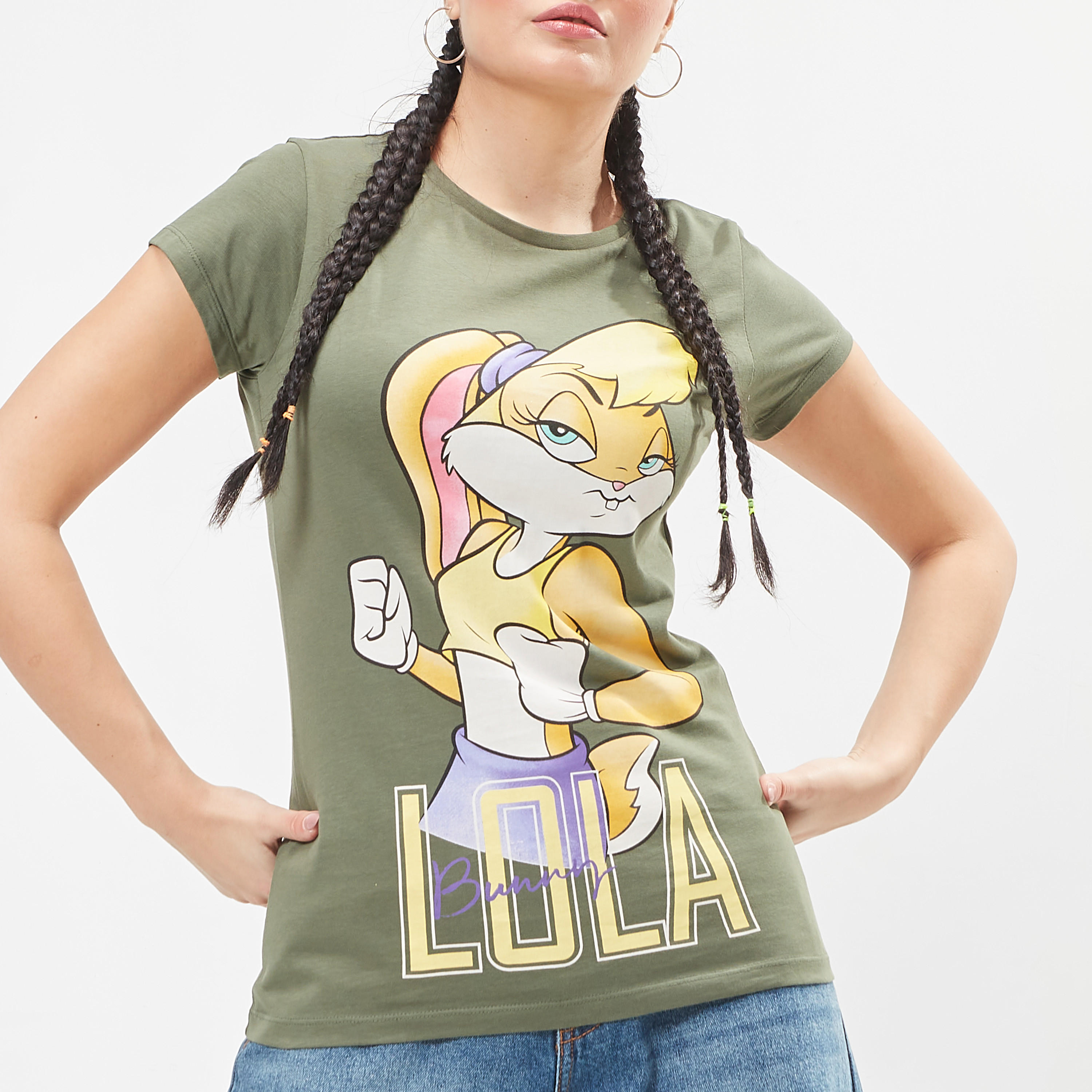 تيشيرت مستدام بياقة ضيّقة وأكمام قصيرة وطبعات لولا باني-women-clothing-tshirts-image-5