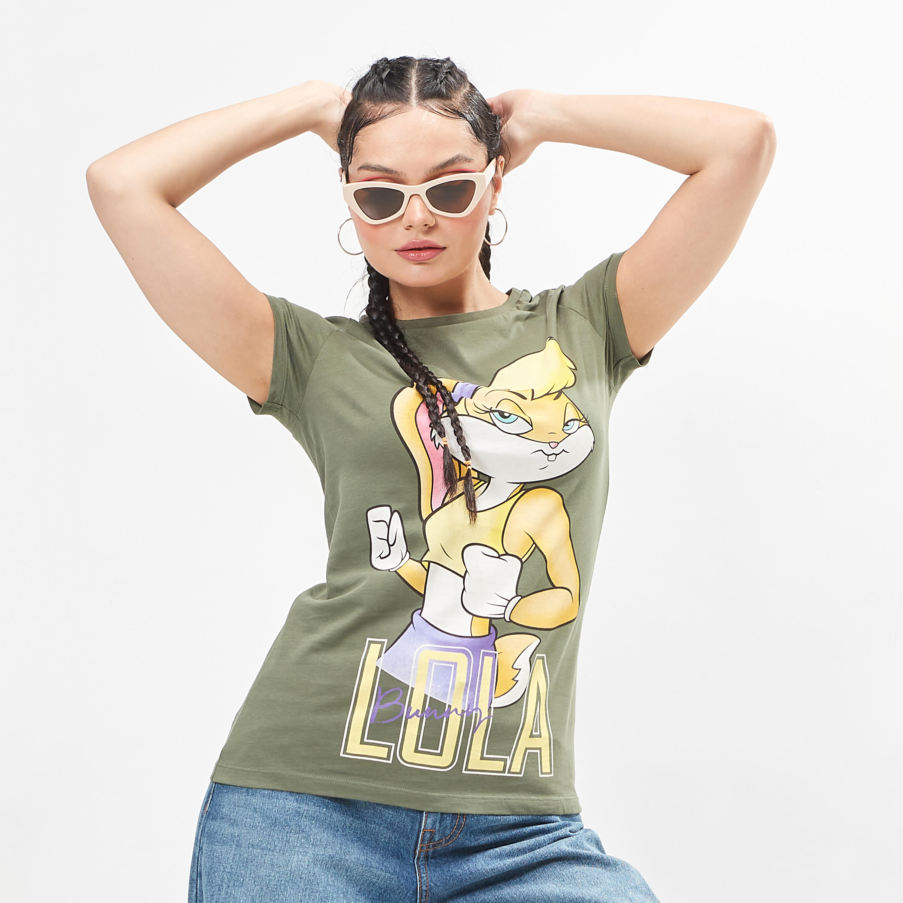 تيشيرت مستدام بياقة ضيّقة وأكمام قصيرة وطبعات لولا باني-women-clothing-tshirts-image-6