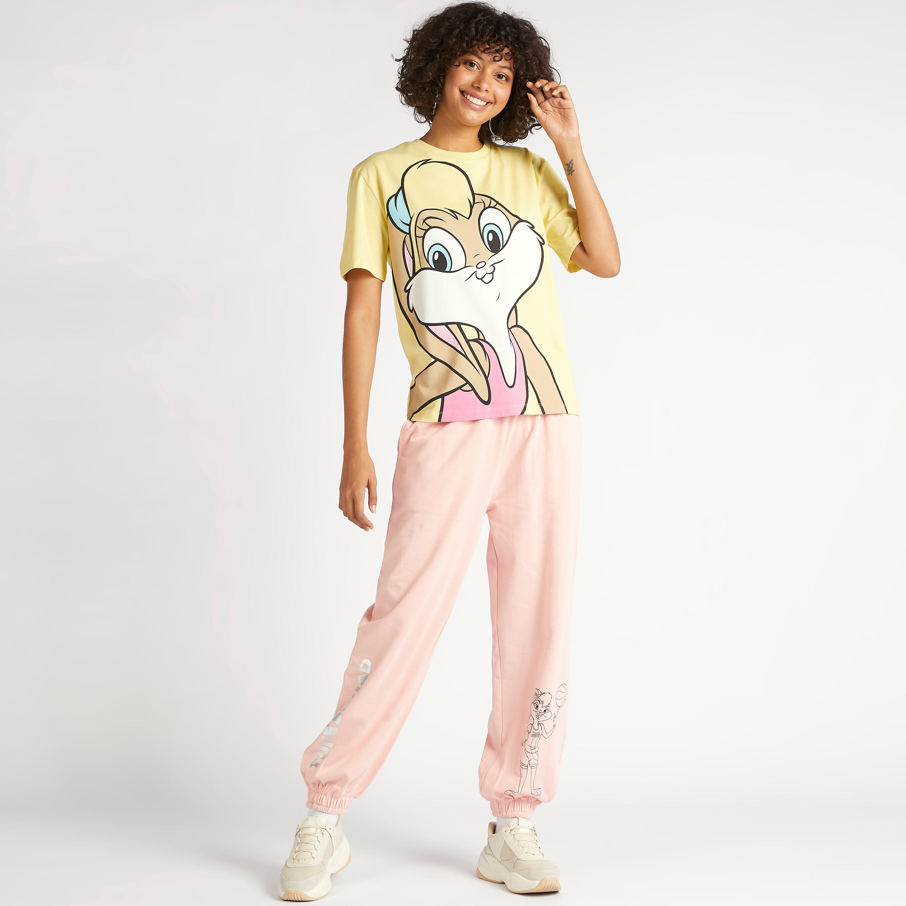 Relaxed Fit Mid-Rise Joggers with Elasticated Drawstring Closure-women-clothing-bottoms-joggers-image-2