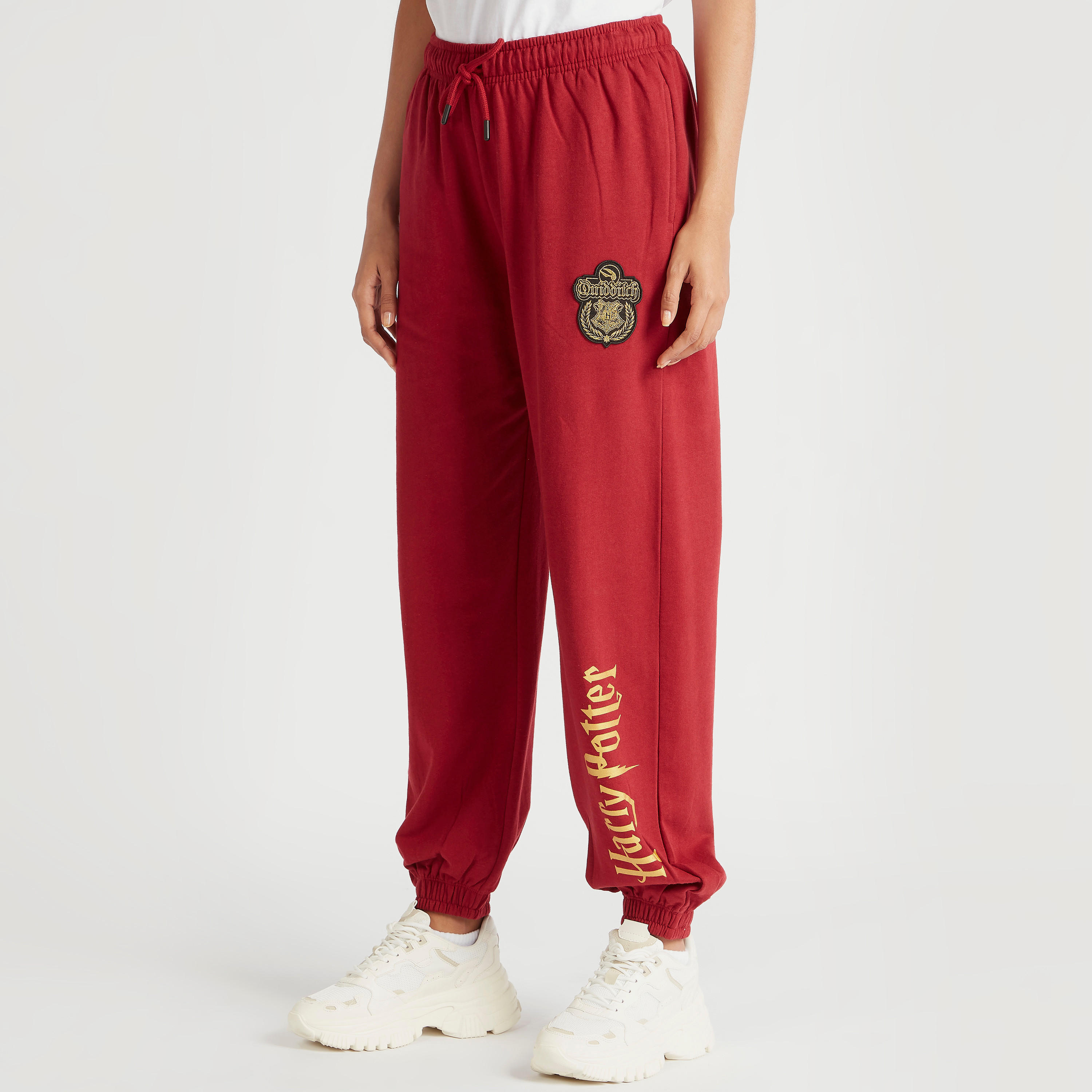 بنطلون رياضي برباط إغلاق وخصر متوسّط الارتفاع وطبعات هاري بوتر-women-clothing-bottoms-joggers-image-1