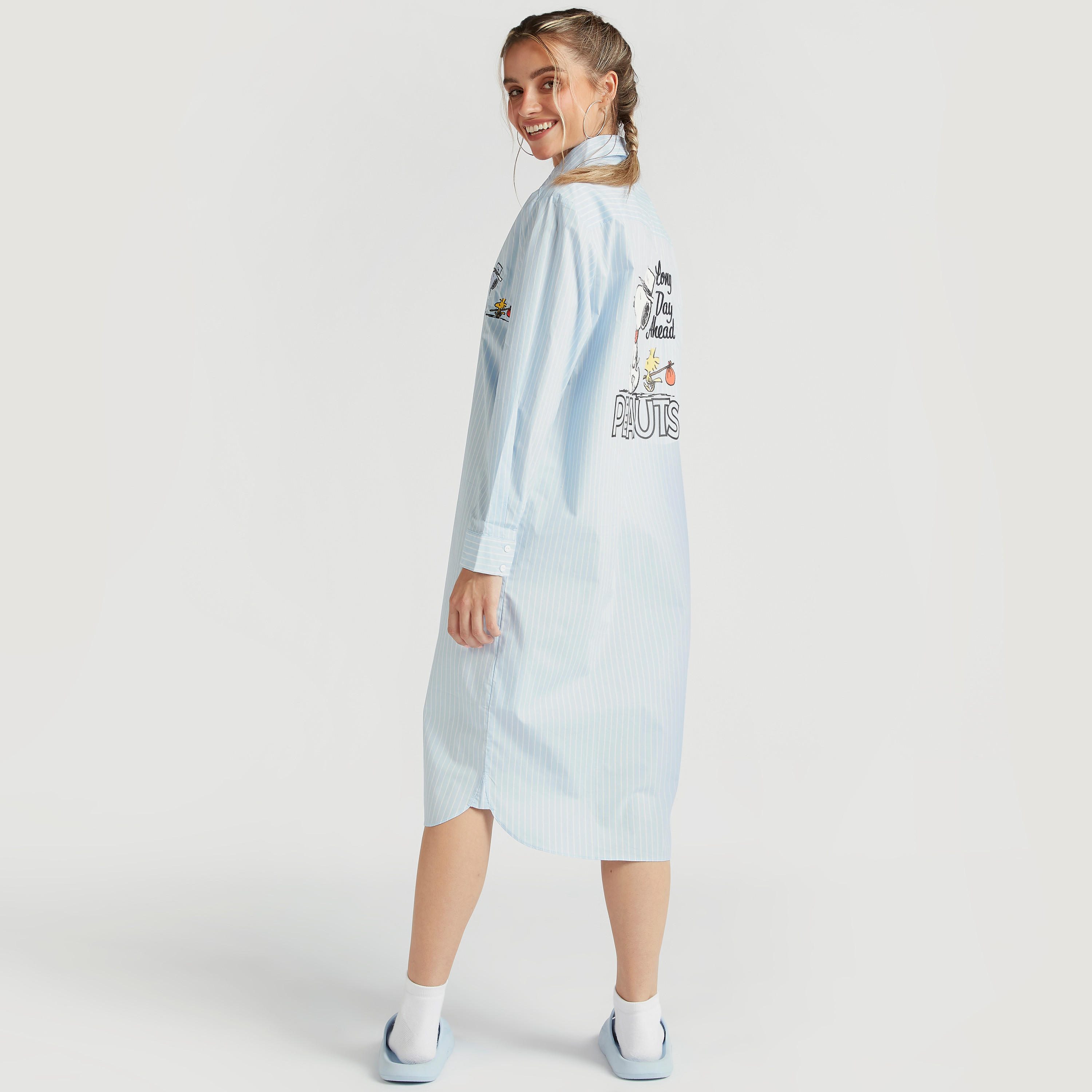 فستان قميص ميدي مقلّم بأكمام طويلة وطبعات بينوتس-women-clothing-dresses-image-4