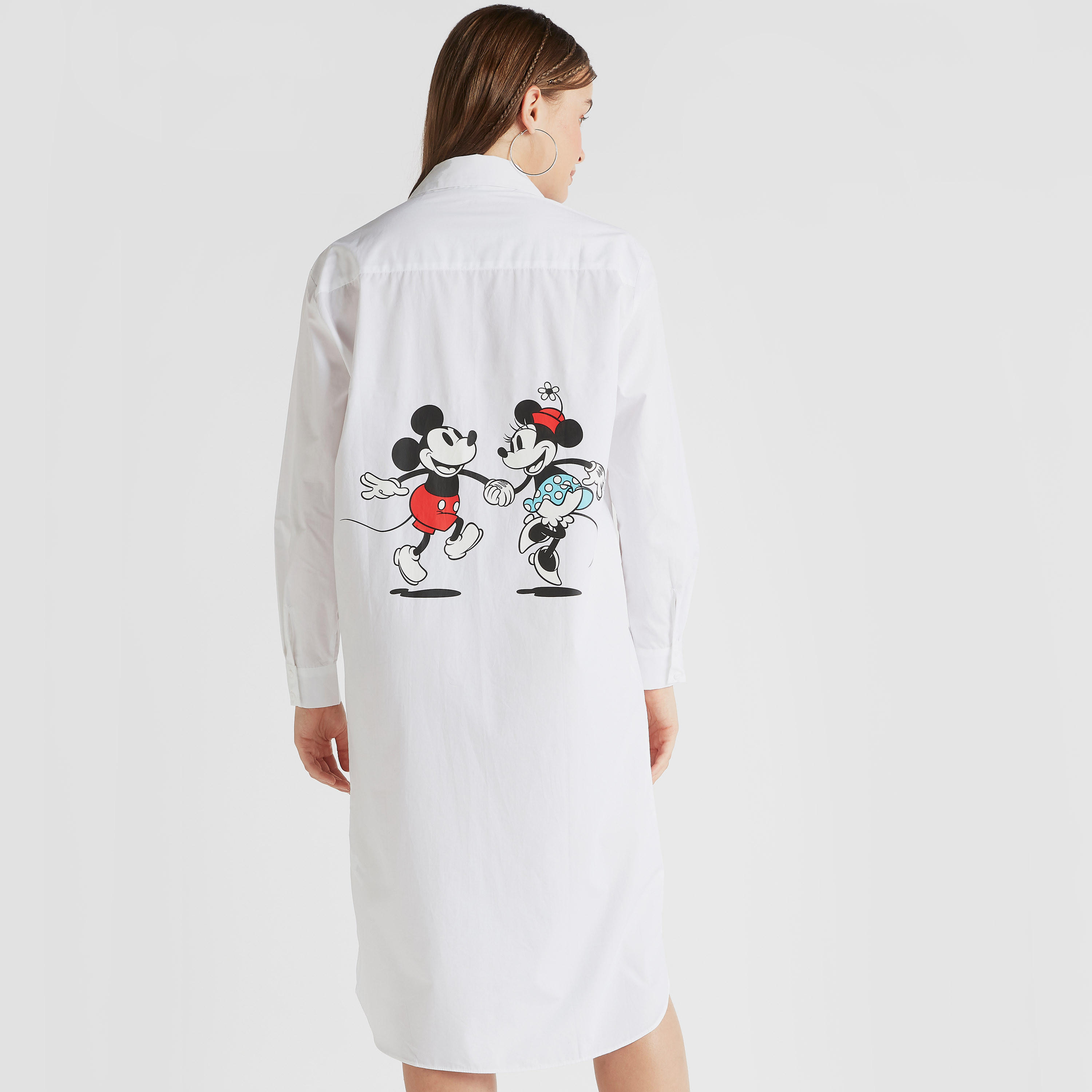 فستان قميص ميدي بأكمام طويلة وطبعات ميكي أند ميني-women-clothing-dresses-image-4
