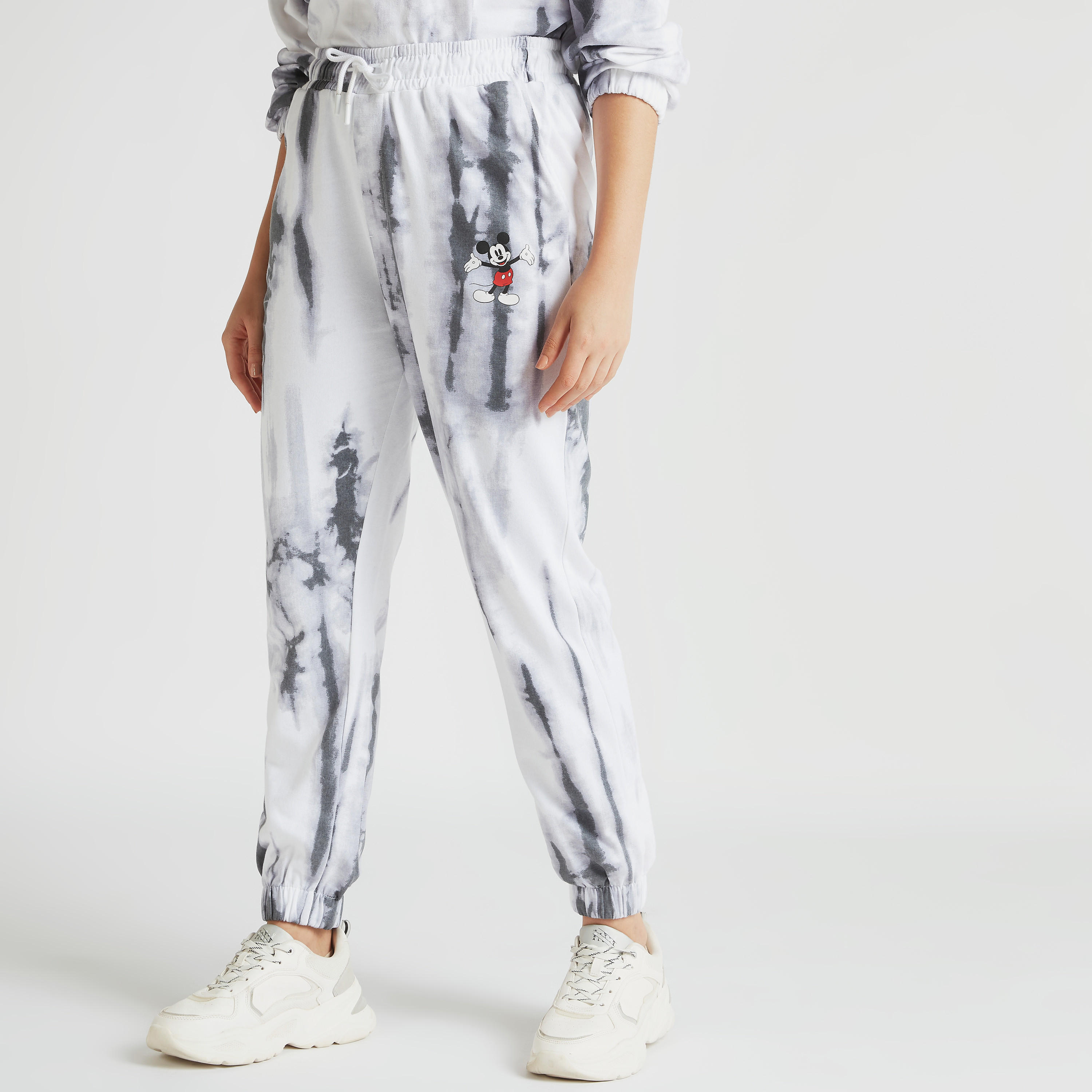 Mickey Mouse Print Mid-Rise Joggers with Drawstring Closure-women-clothing-bottoms-joggers-image-1