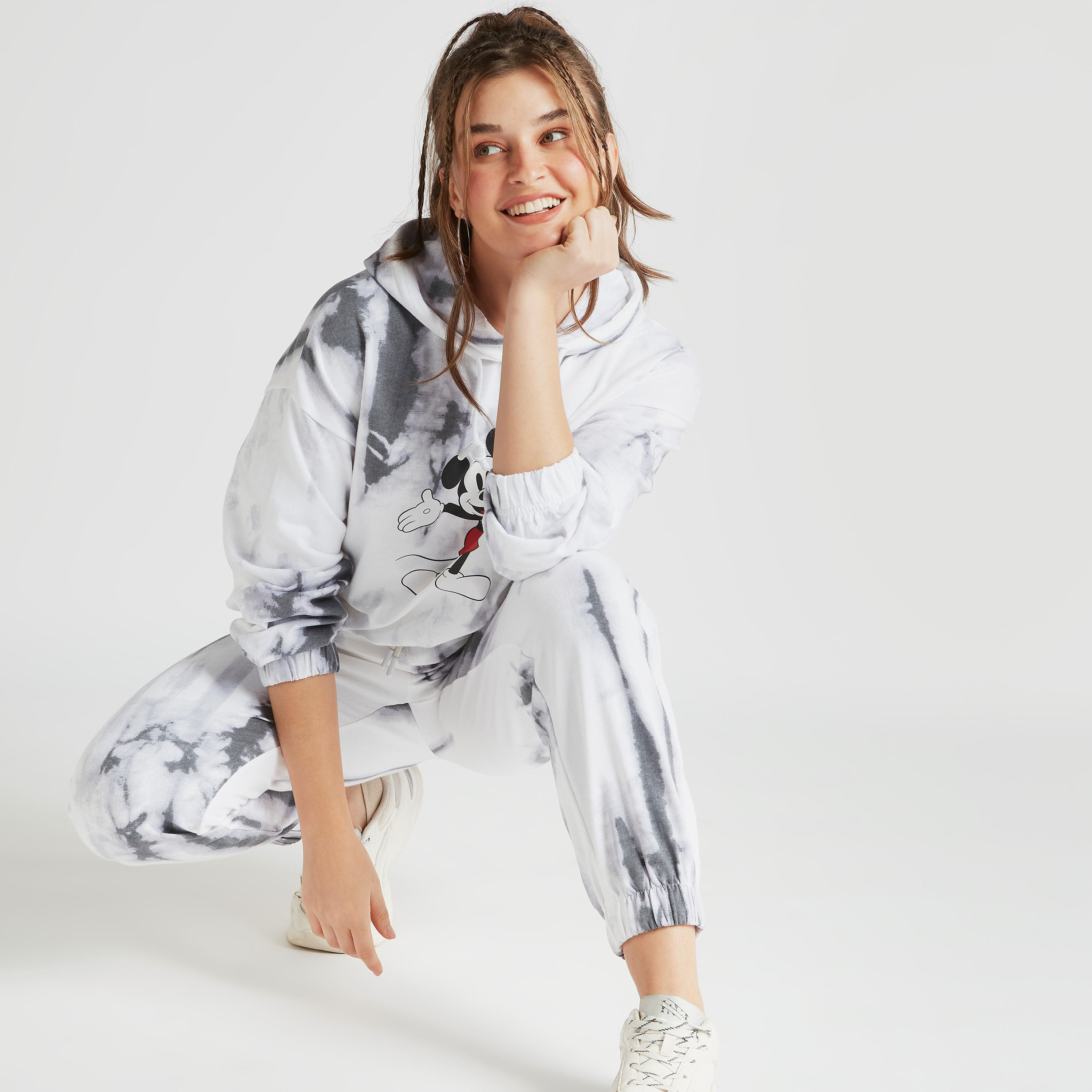 Mickey Mouse Print Mid-Rise Joggers with Drawstring Closure-women-clothing-bottoms-joggers-image-2