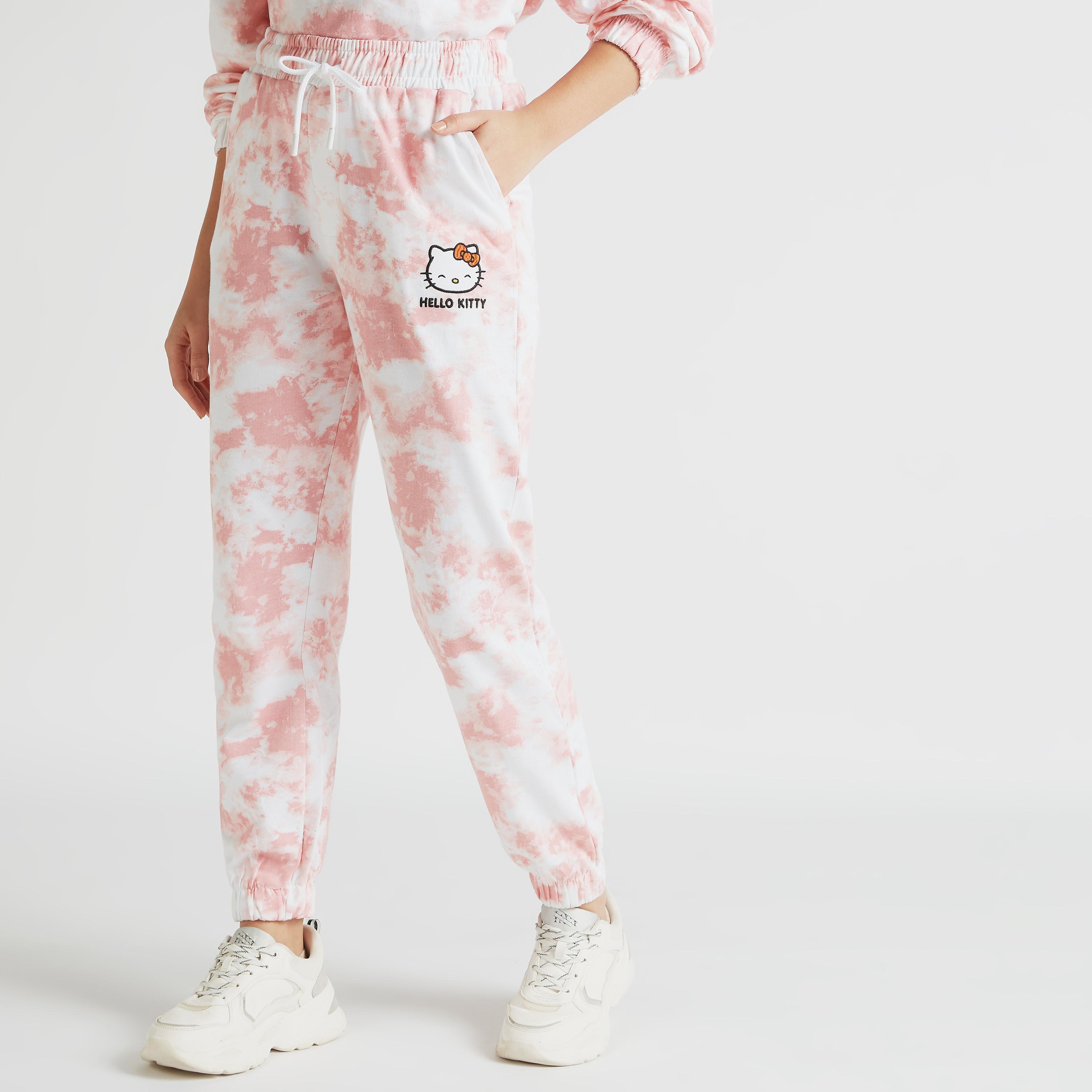 Hello Kitty Print Mid-Rise Joggers with Drawstring Closure and Pockets-women-clothing-bottoms-joggers-image-2