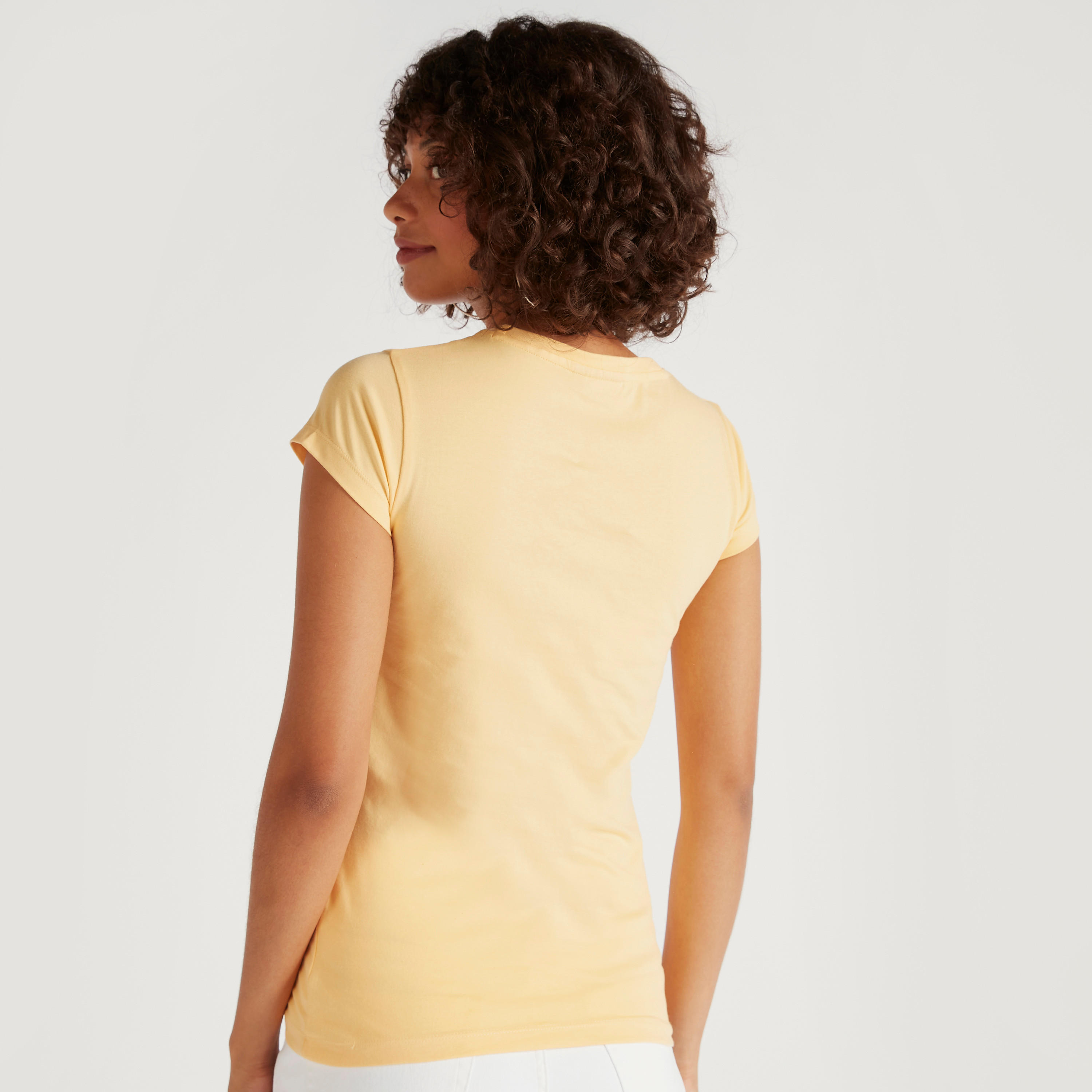 Peanuts Print T-shirt with Cap Sleeves and Crew Neck-women-clothing-tshirts-image-4