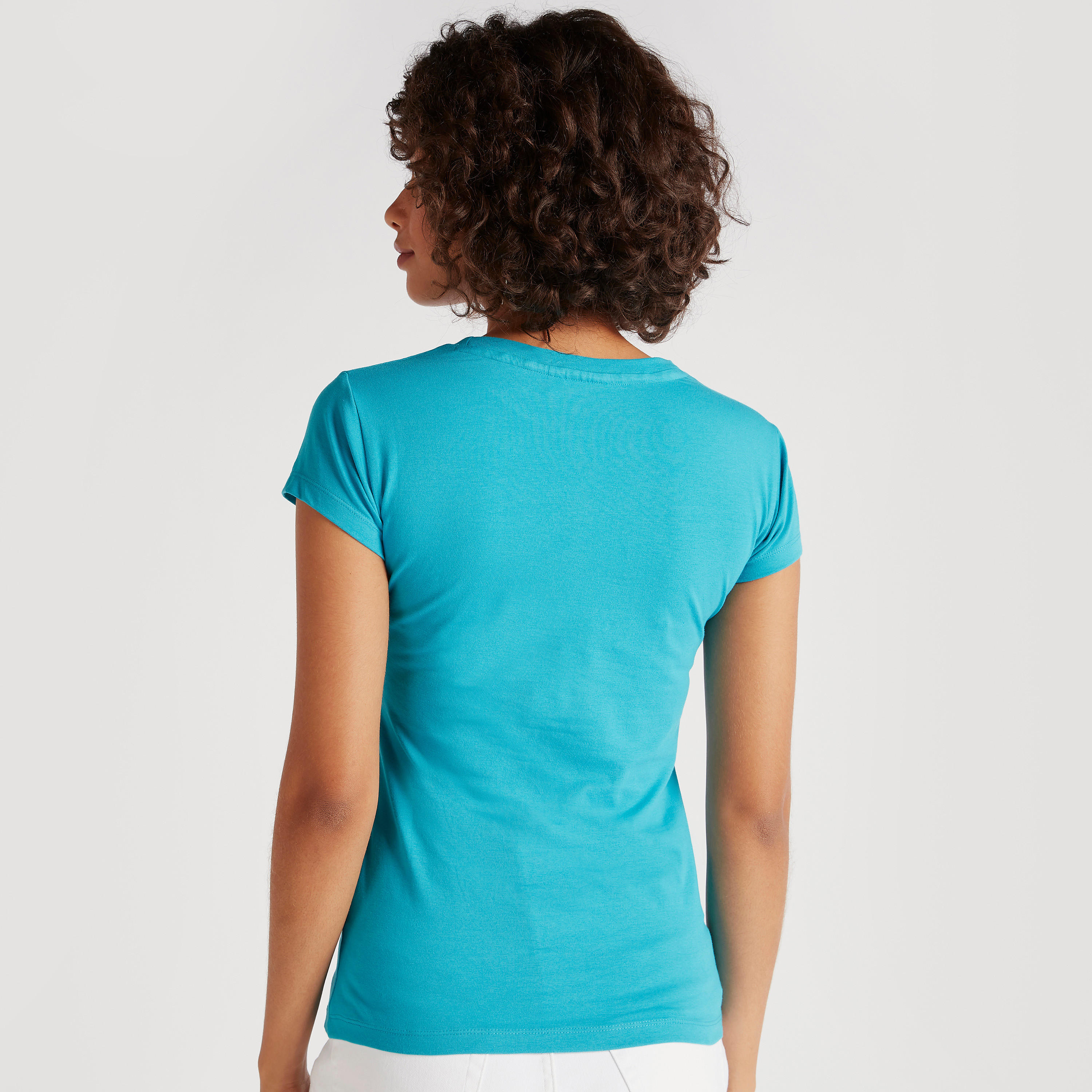 تيشيرت بياقة ضيقة وأكمام كاب وطبعات لوني تيونر-women-clothing-tshirts-image-4