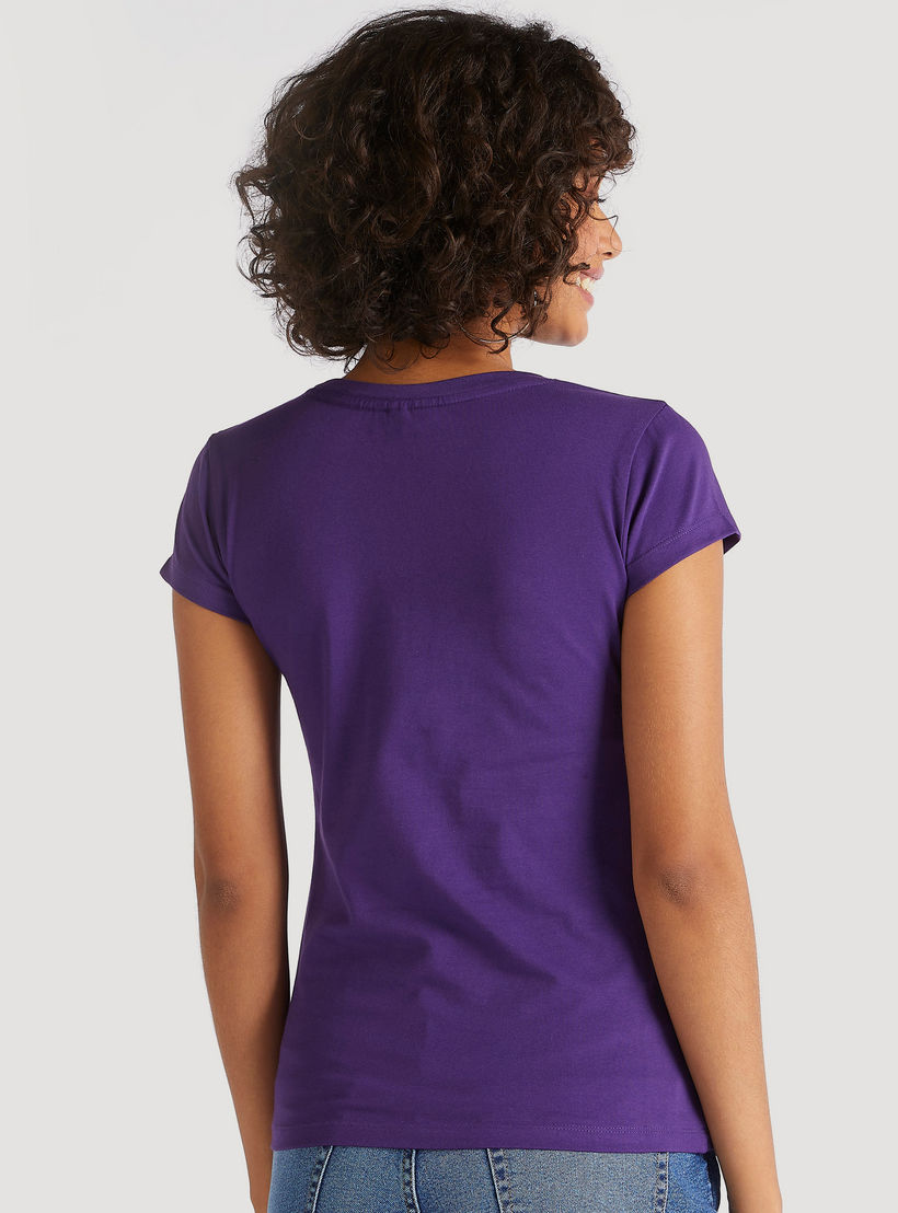 Tweety Print T-shirt with Crew Neck -women-clothing-tshirts-image-4