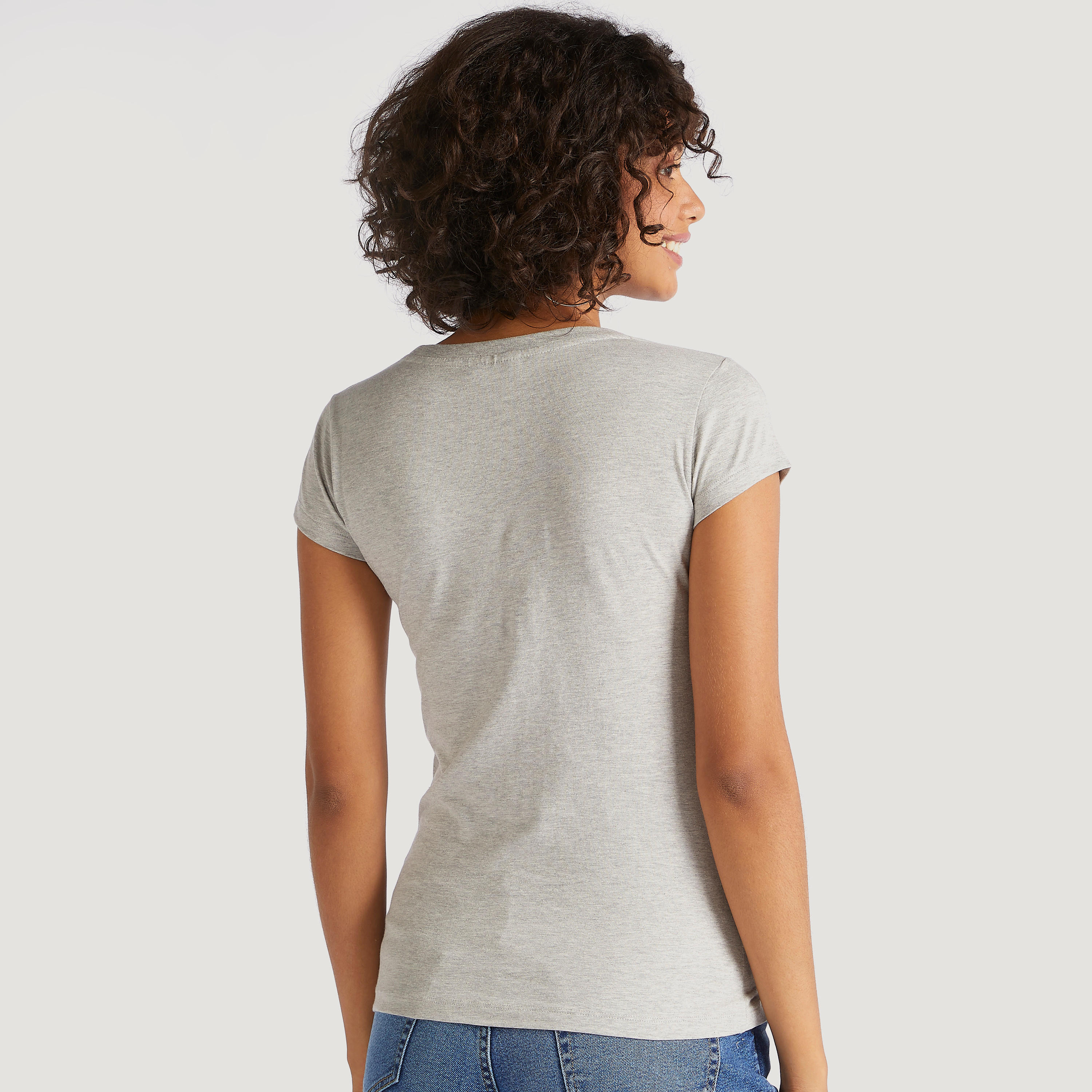 Printed Crew Neck T-shirt with Cap Sleeves-women-clothing-tshirts-image-4