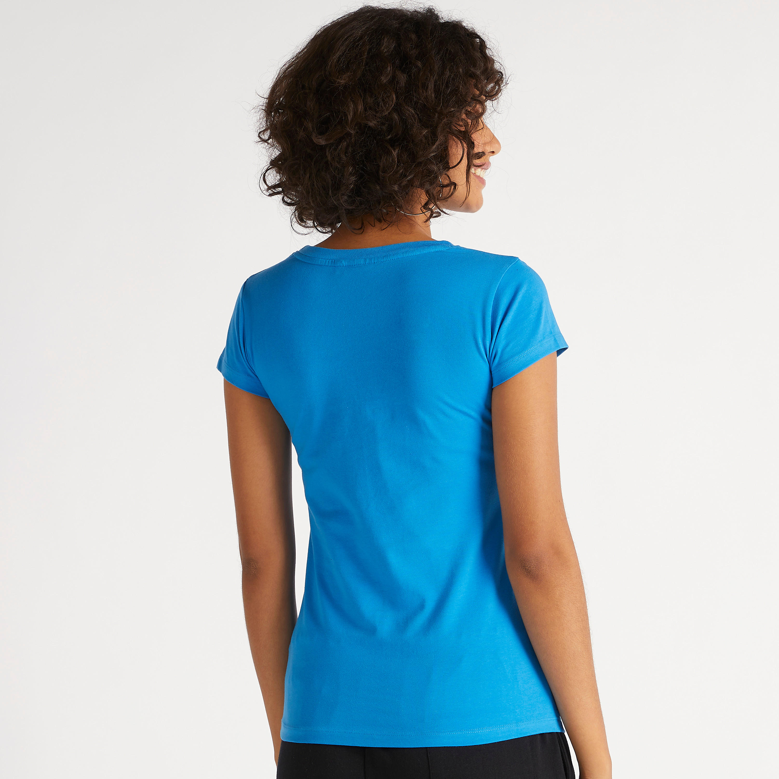 تيشيرت بياقة ضيقة وأكمام كاب وطبعات لوني تيونر-women-clothing-tshirts-image-4