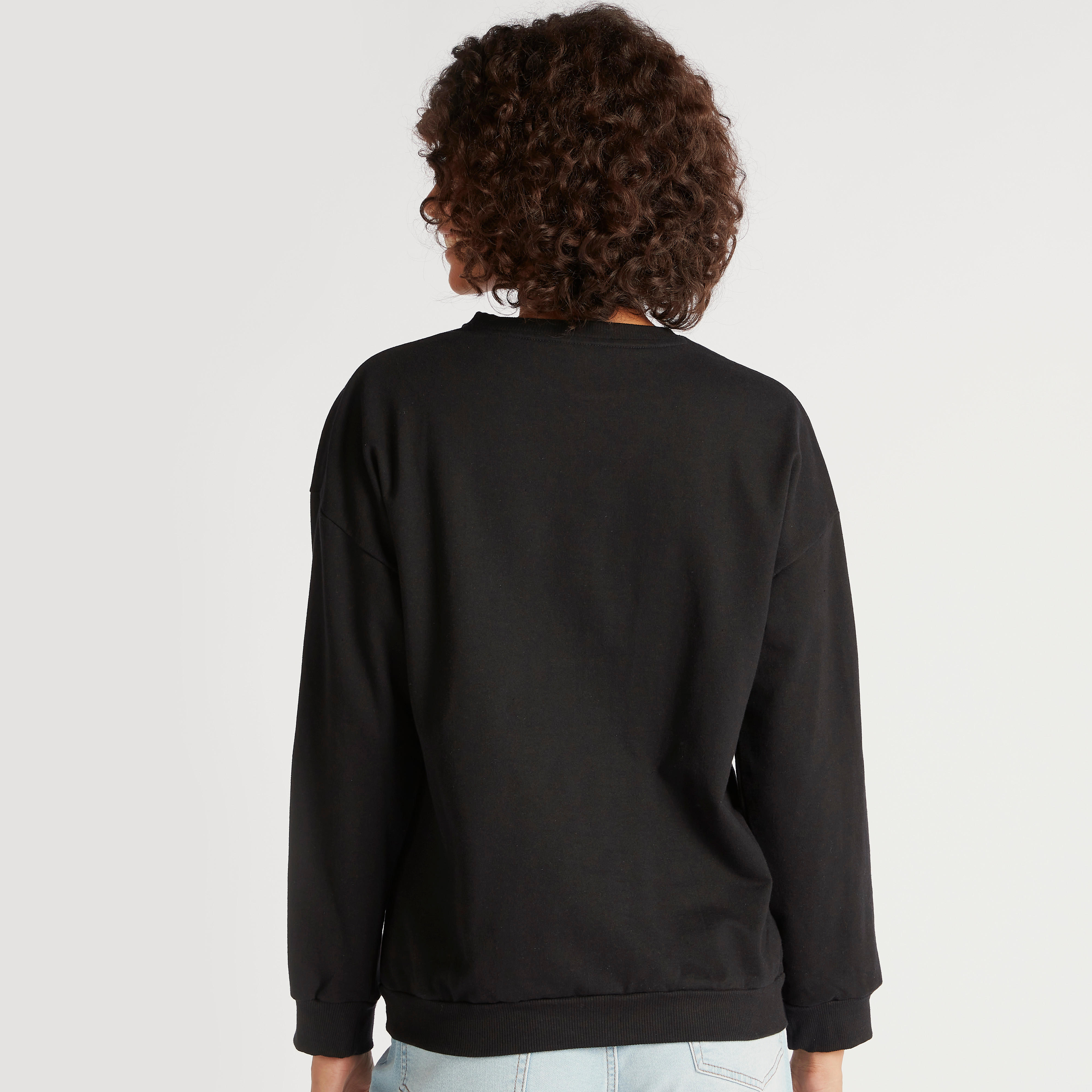 سويت شيرت بياقة ضيقة وأكمام طويلة وطبعات ناسا-women-winterwear-hoodiesandsweatshirts-sweatshirts-image-1