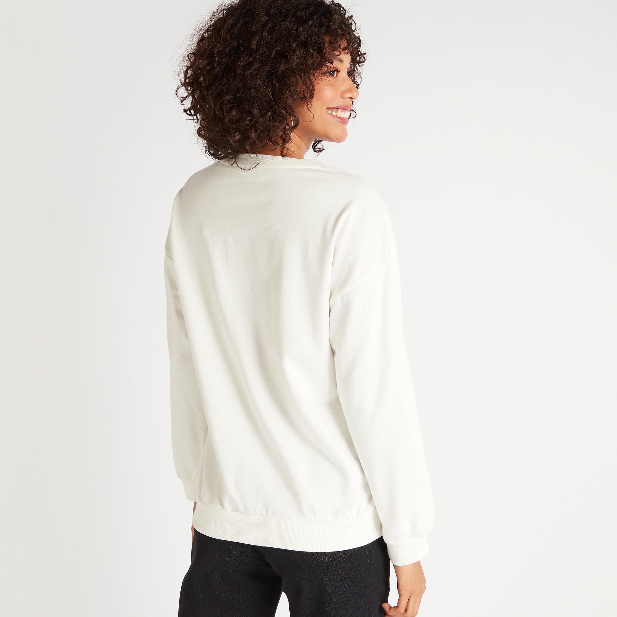 Minnie Mouse Print Sweatshirt with Long Sleeves and Crew Neck-women-winterwear-hoodiesandsweatshirts-sweatshirts-image-4