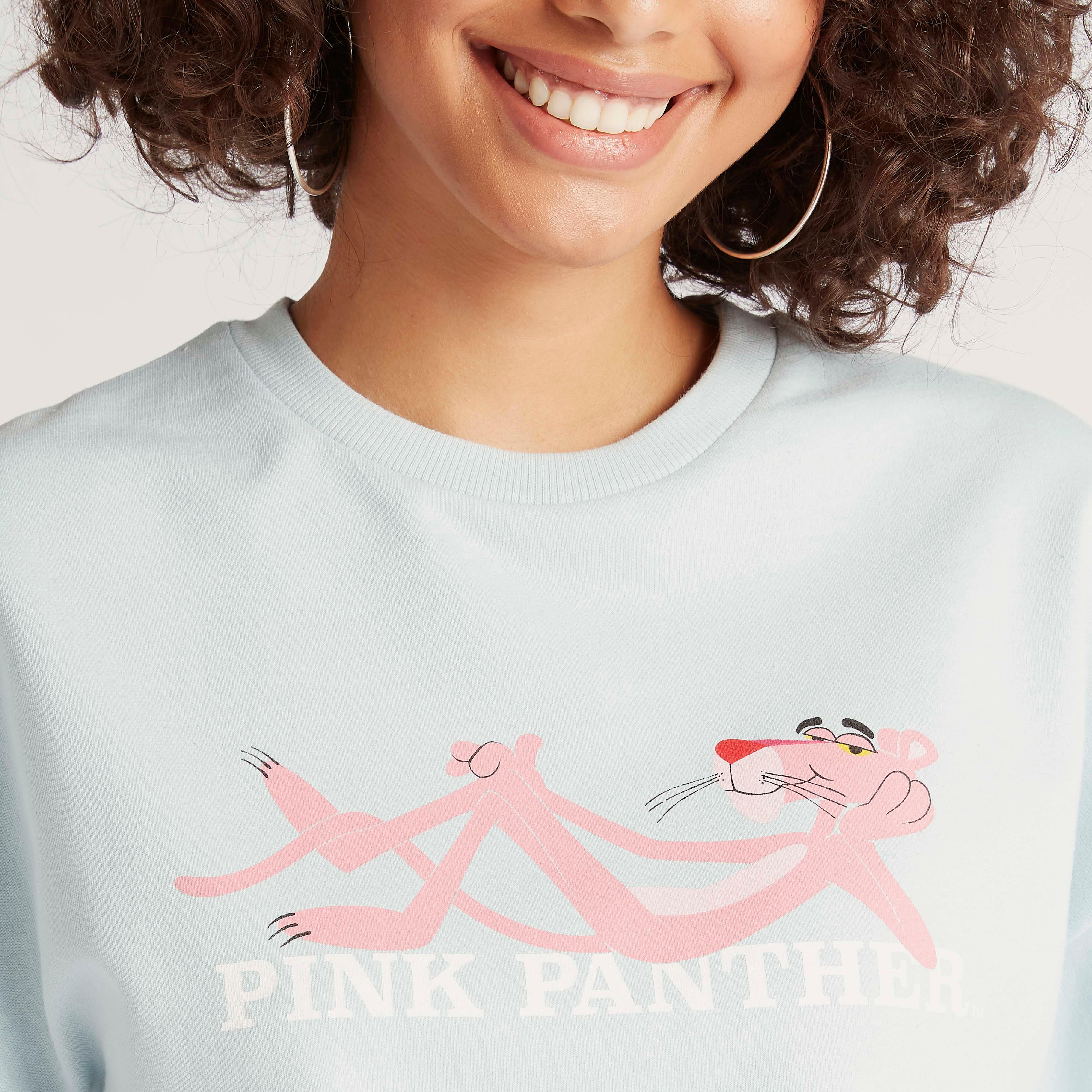 سويت شيرت بياقة ضيقة وأكمام طويلة وطبعات بينك بانتر-women-winterwear-hoodiesandsweatshirts-sweatshirts-image-3