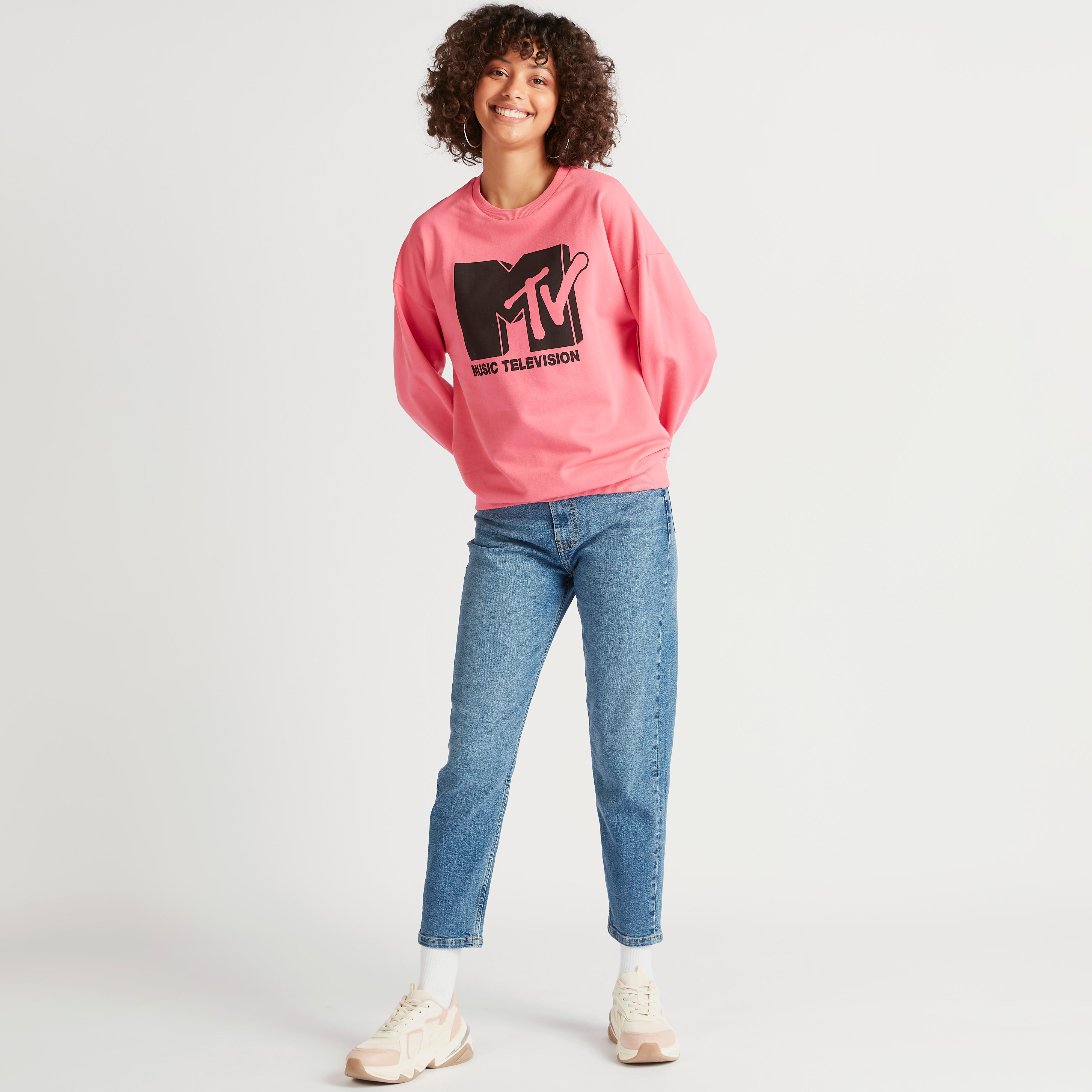 MTV Print Sweatshirt with Long Sleeves and Crew Neck-women-winterwear-hoodiesandsweatshirts-sweatshirts-image-2