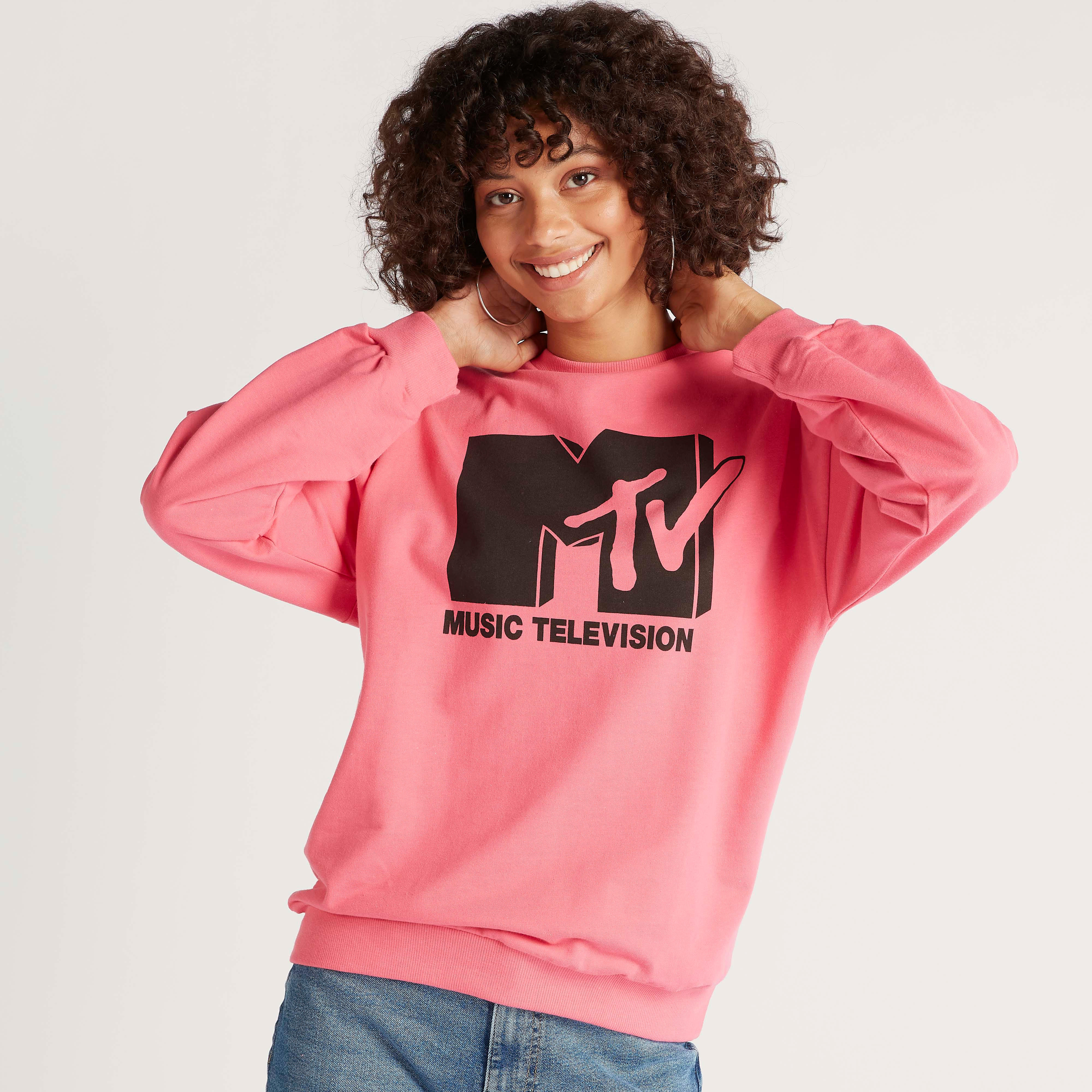 MTV Print Sweatshirt with Long Sleeves and Crew Neck-women-winterwear-hoodiesandsweatshirts-sweatshirts-image-5