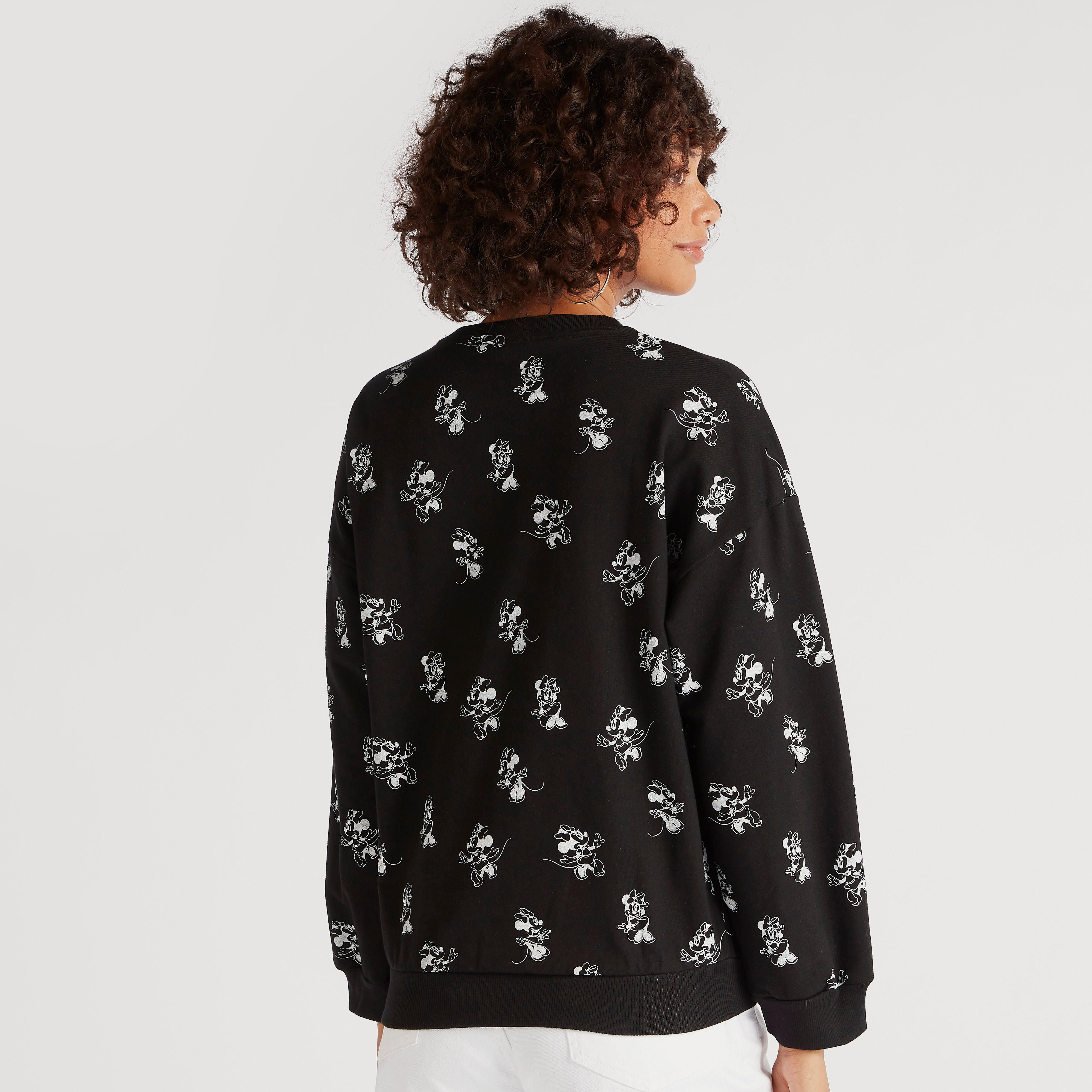 سويت شيرت بياقة ضيقة وأكمام طويلة وطبعات ميني ماوس-women-winterwear-hoodiesandsweatshirts-sweatshirts-image-4