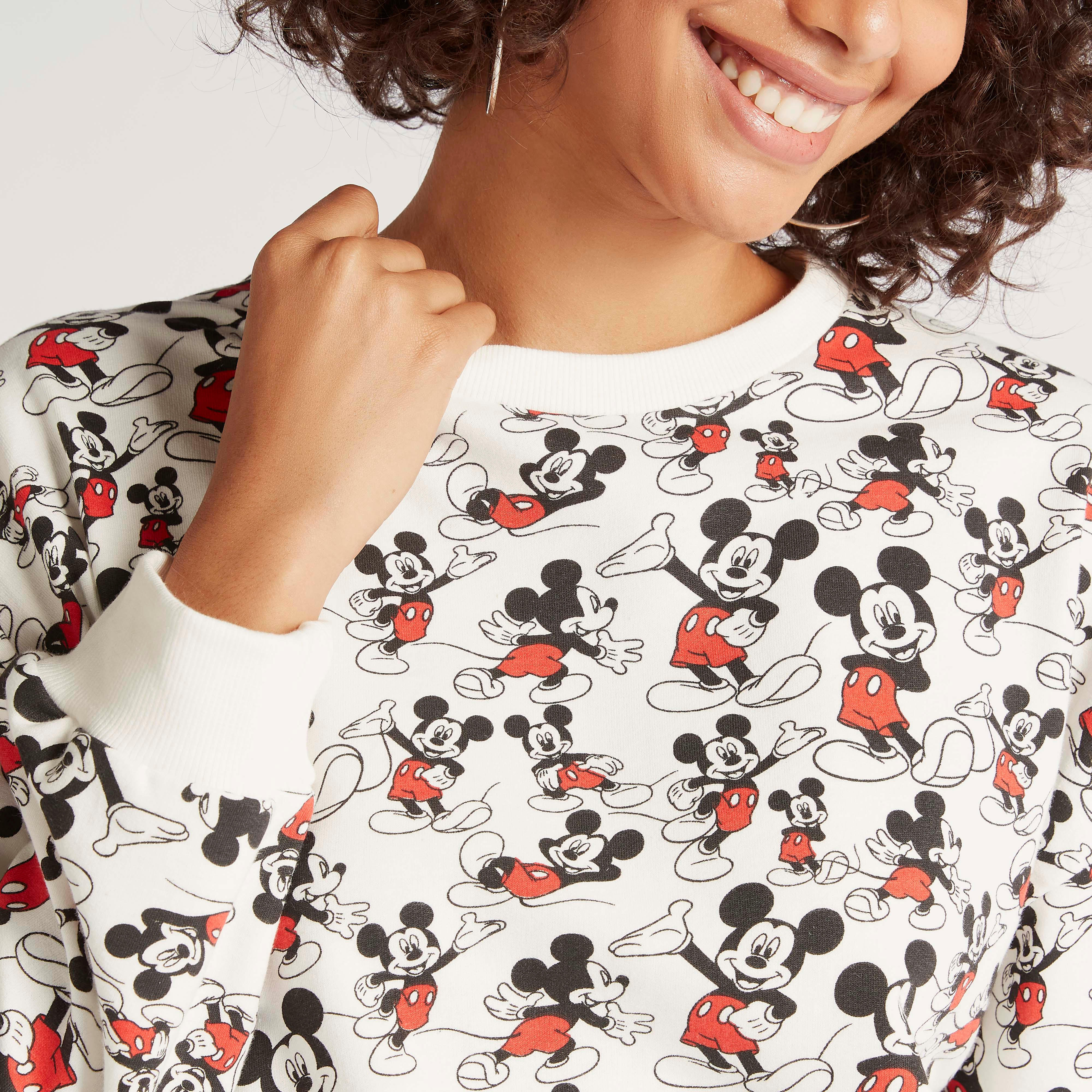 سويت شيرت بياقة ضيقة وأكمام طويلة وطبعات ميكي ماوس-women-winterwear-hoodiesandsweatshirts-sweatshirts-image-4