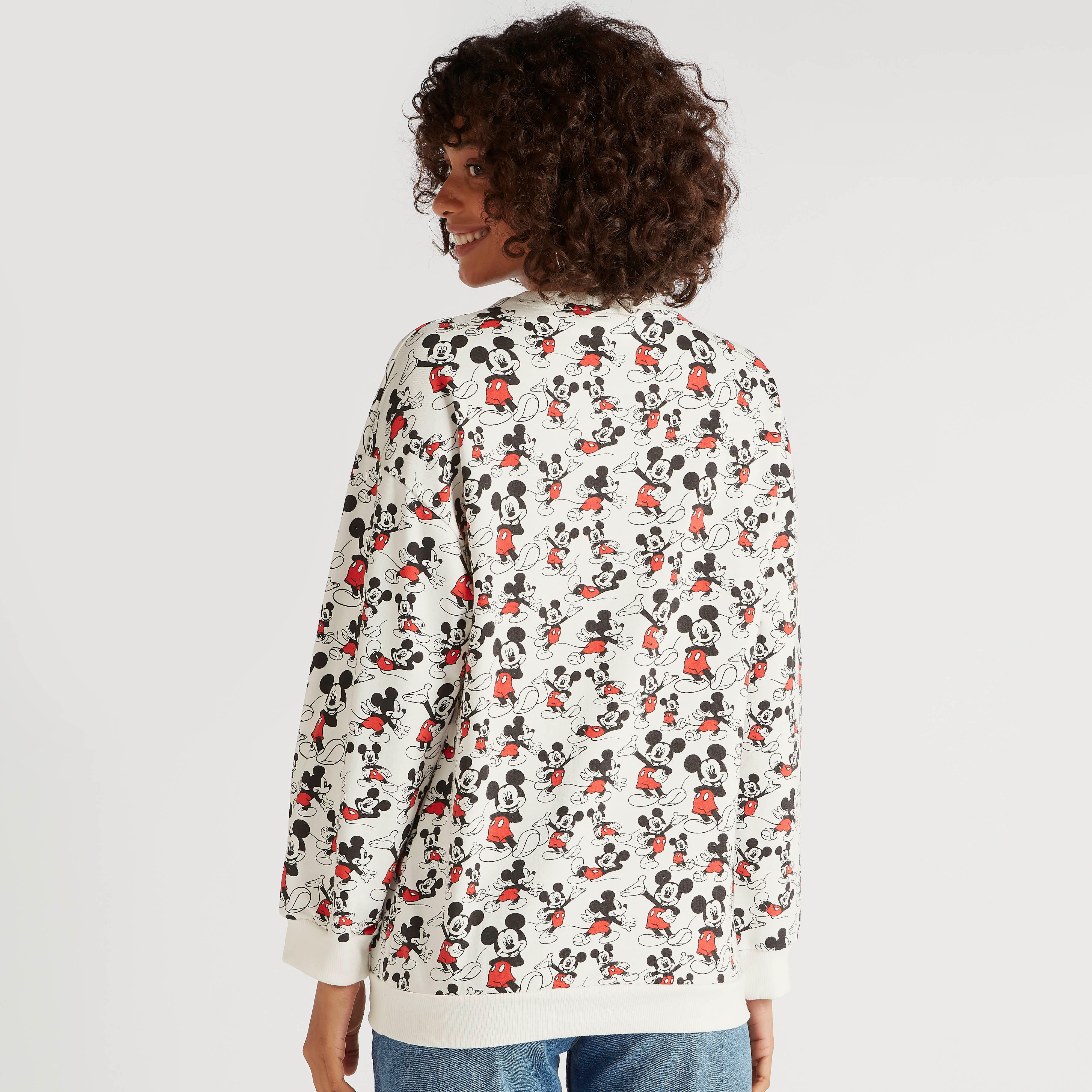 سويت شيرت بياقة ضيقة وأكمام طويلة وطبعات ميكي ماوس-women-winterwear-hoodiesandsweatshirts-sweatshirts-image-3