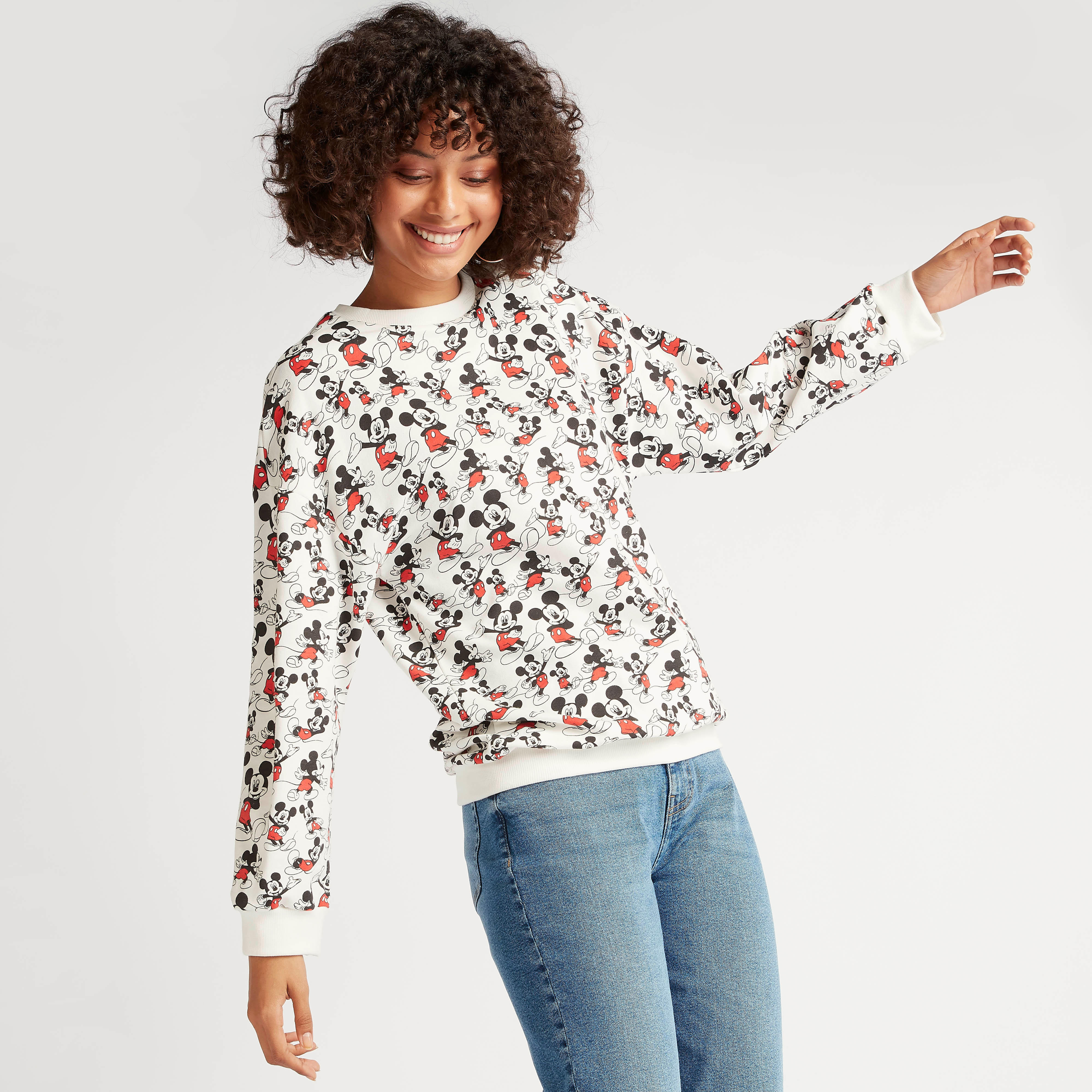 سويت شيرت بياقة ضيقة وأكمام طويلة وطبعات ميكي ماوس-women-winterwear-hoodiesandsweatshirts-sweatshirts-image-2